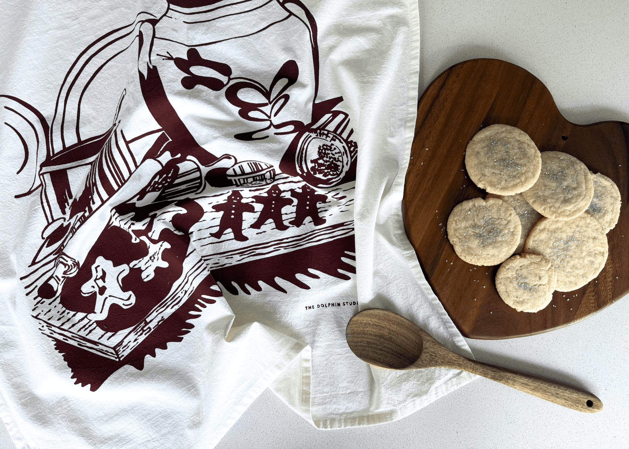 Tea Towel/Kitchen Towel - Gingerbread - The Dolphin Studio