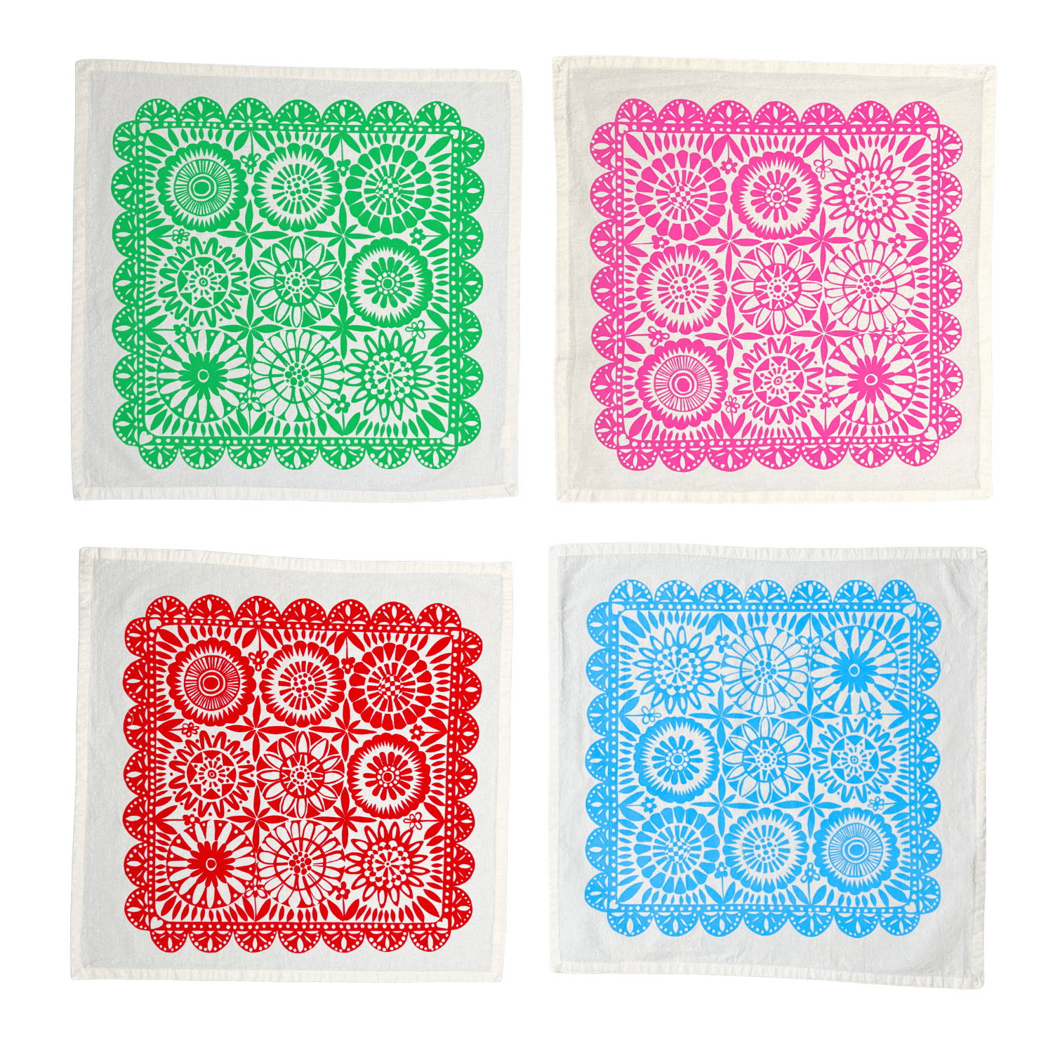 Jardín de Flores - Napkins - Set of 4 - mixed brights - The Dolphin Studio