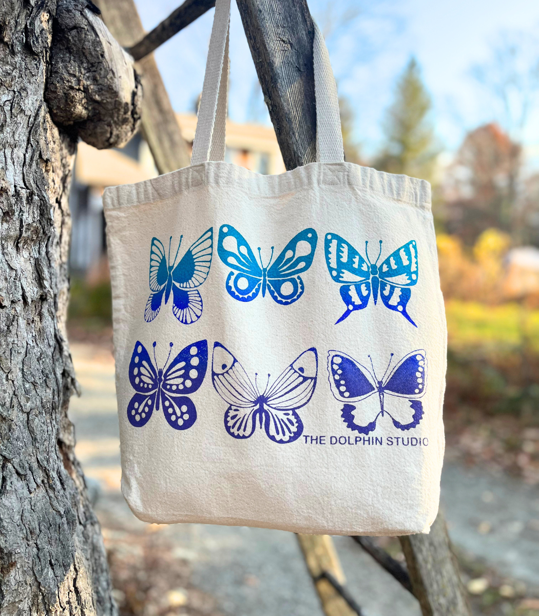SALE - Large Tote Bag with Butterflies (seconds)