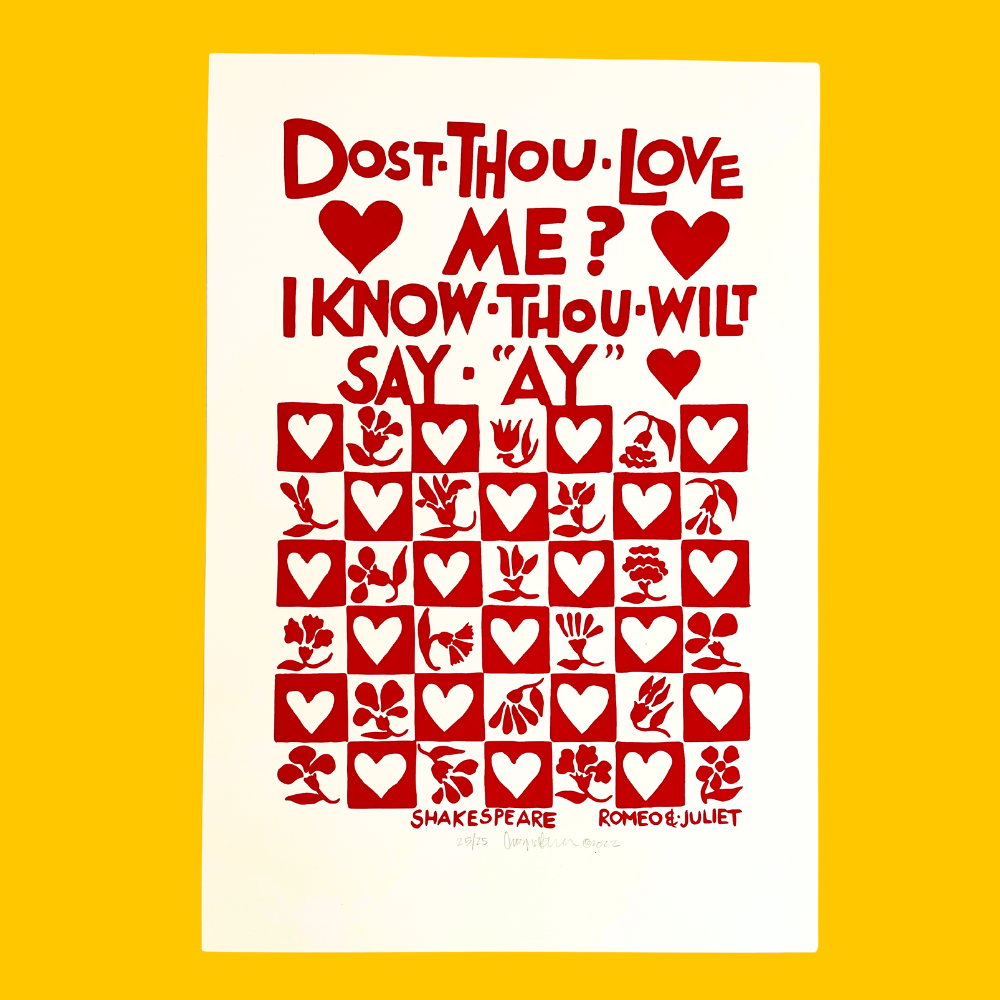 SALE Dost Thou Love Me? - John ffrench Silkscreen Print