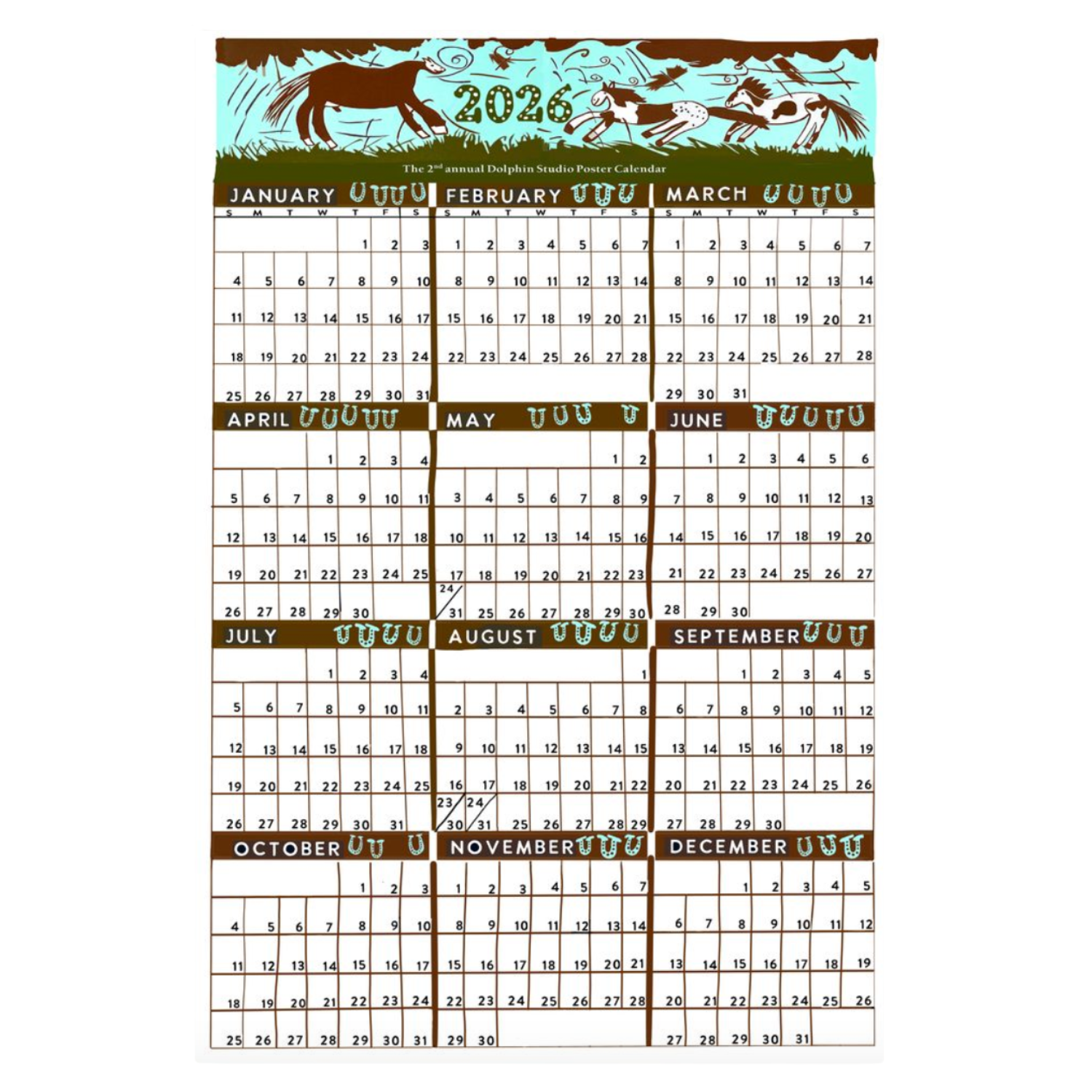 PRE-ORDER 2026 Dolphin Studio Poster Calendar