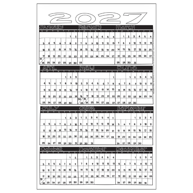 2027 Dolphin Studio Poster Calendar