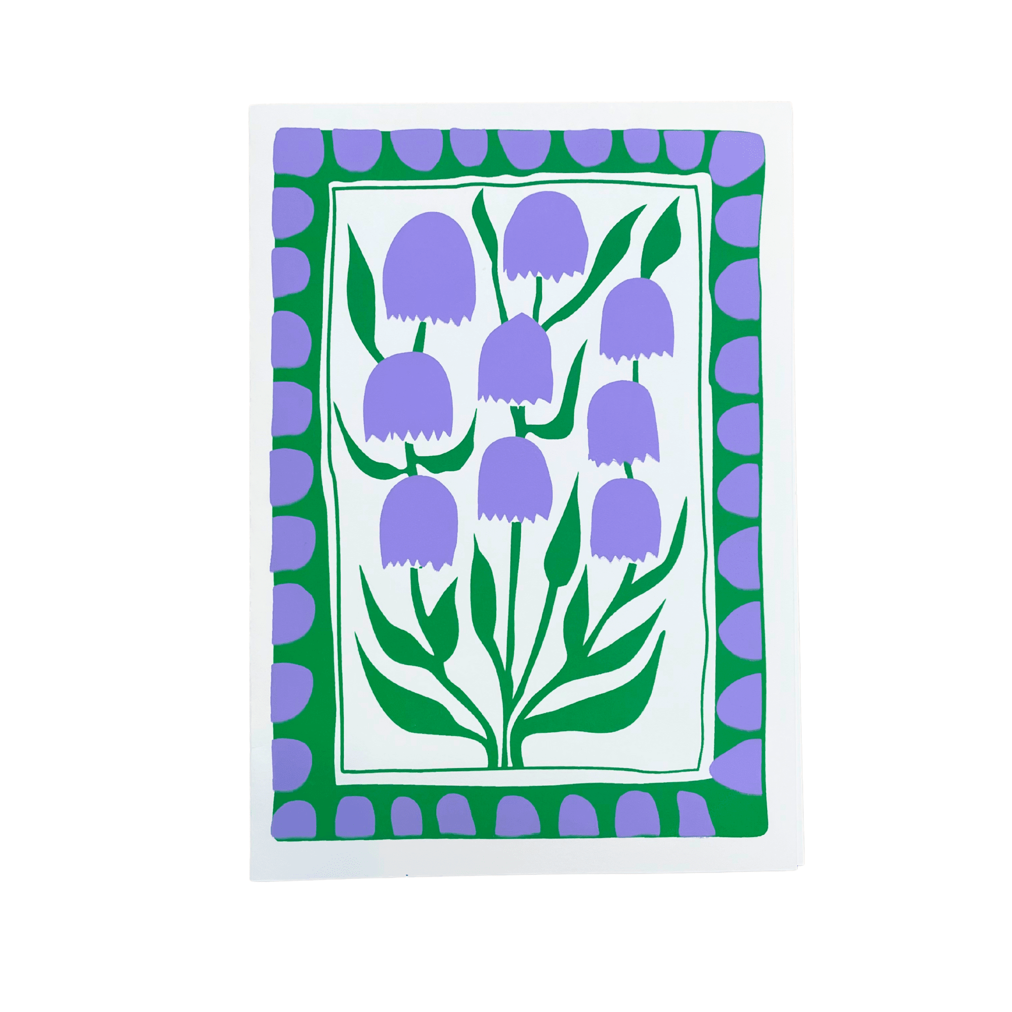 Purple and Green Flower Card (Single) - The Dolphin Studio
