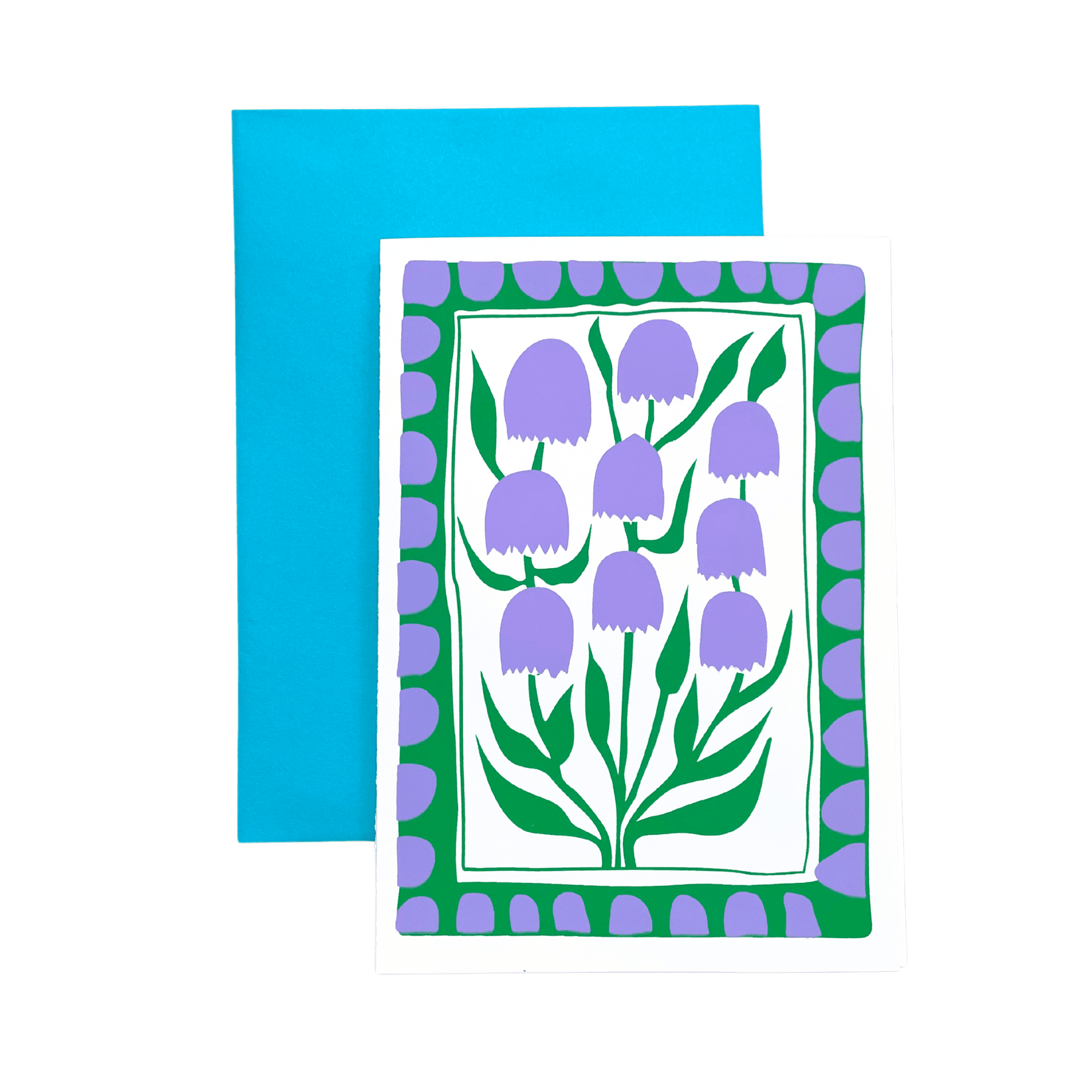 Purple and Green Flower Card (Single) - The Dolphin Studio