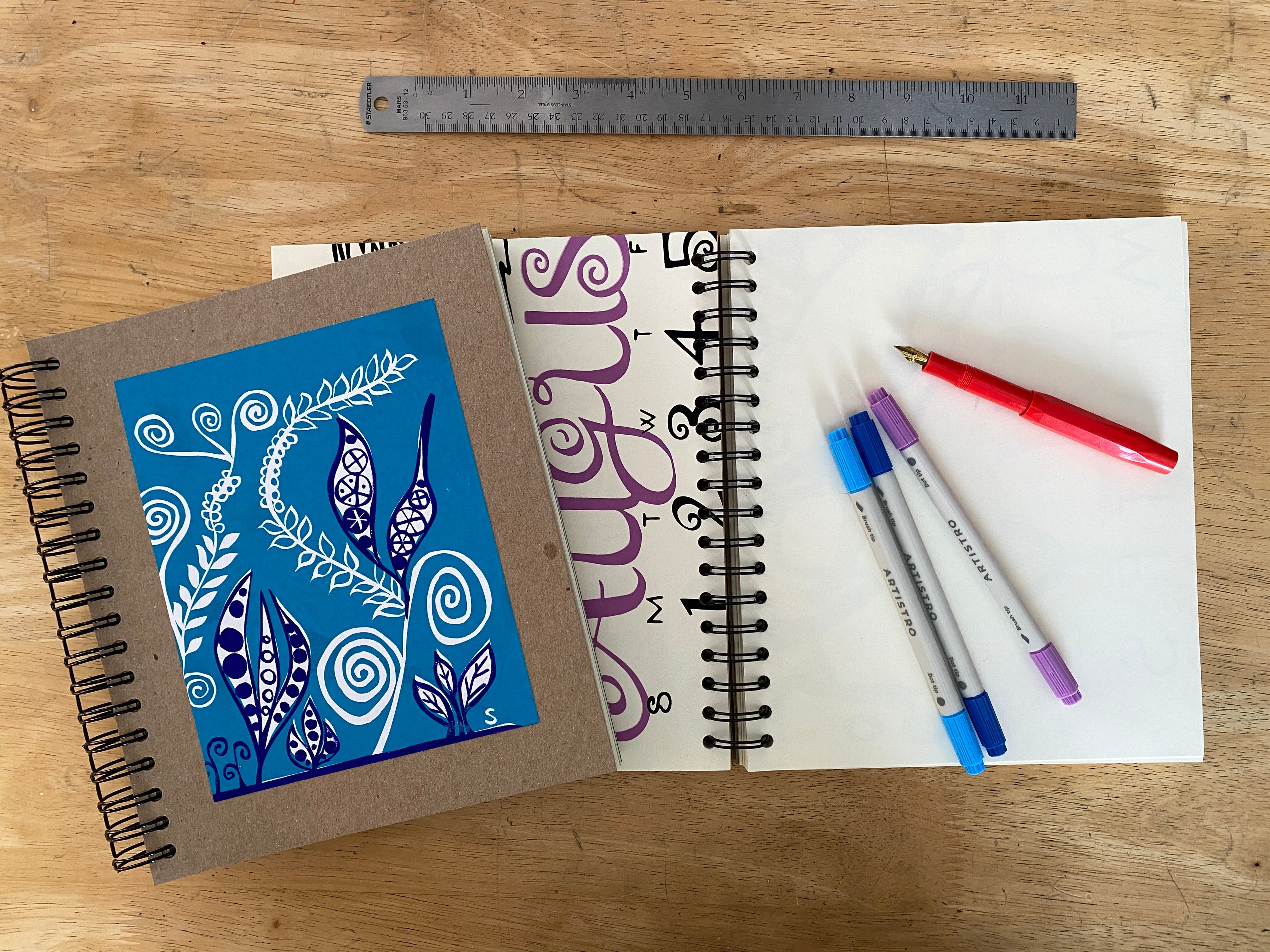 Turquoise Vines - Dolphin Doodle Journals