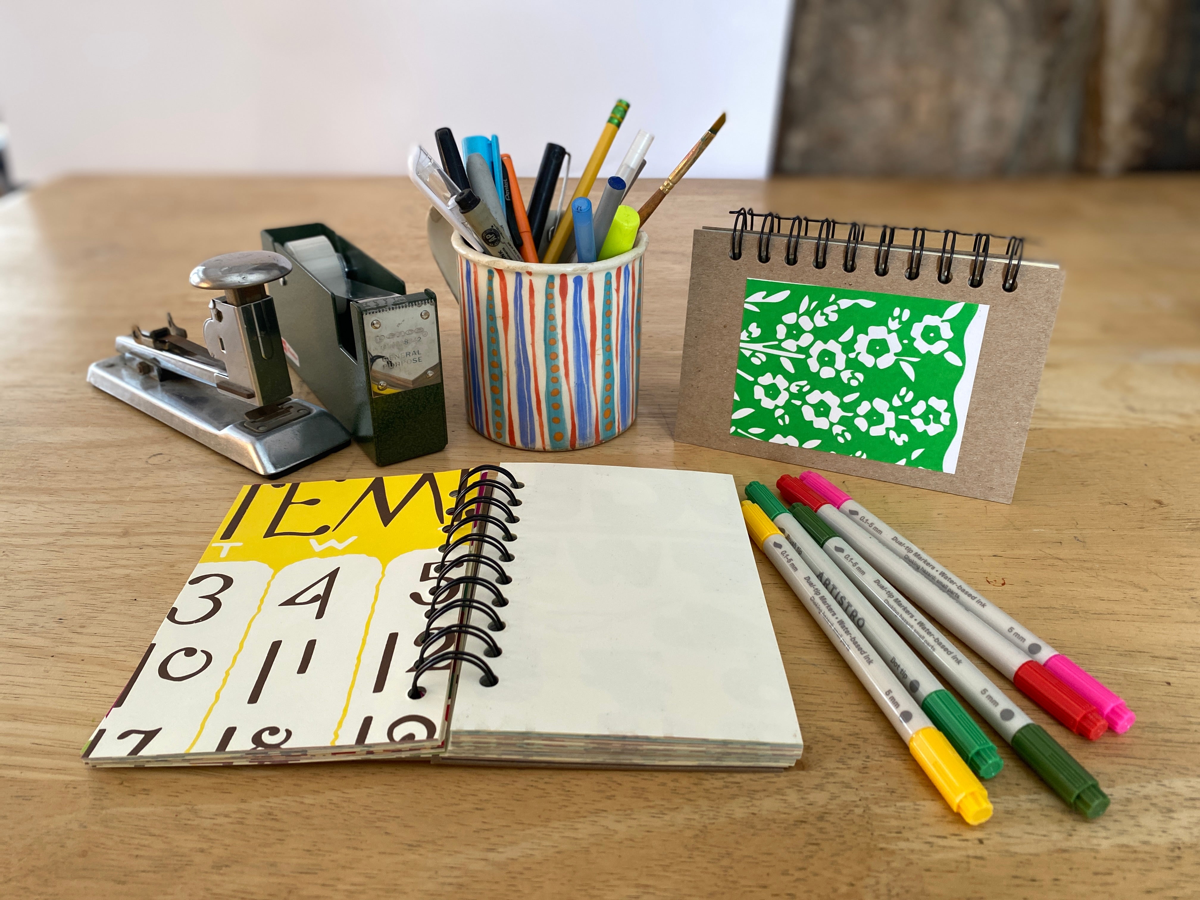 Green Hollyhocks - Dolphin Doodle Journals