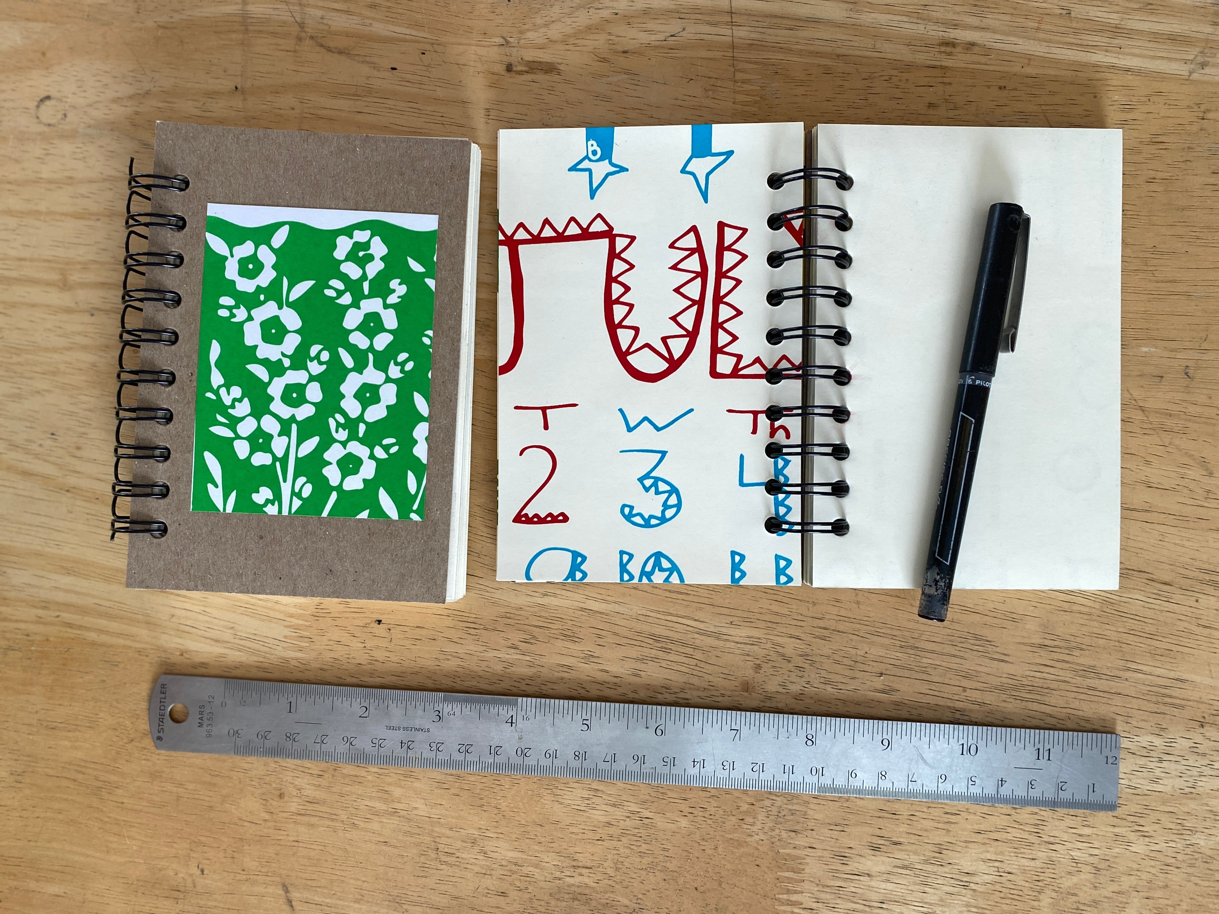 Green Hollyhocks - Dolphin Doodle Journals