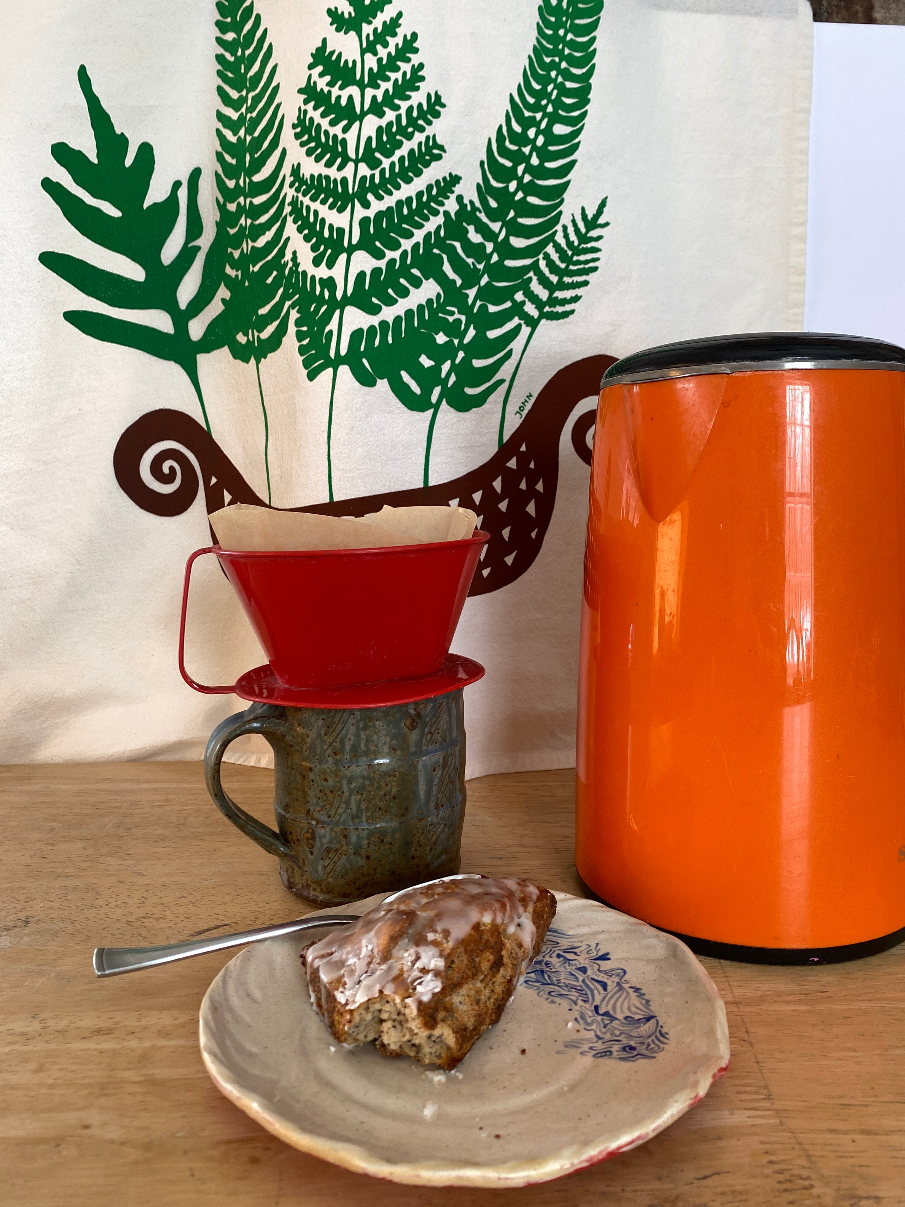 Ferns in a Boat ~ Flour Sack Tea Towel