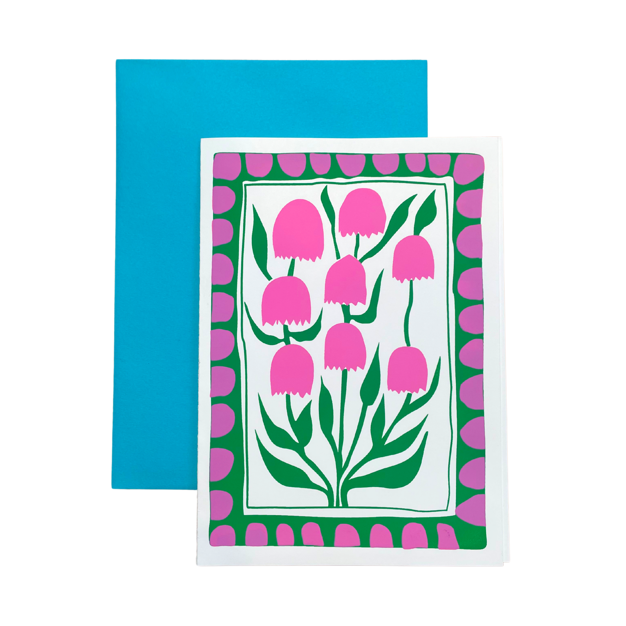 Pink and Green Flower Cards