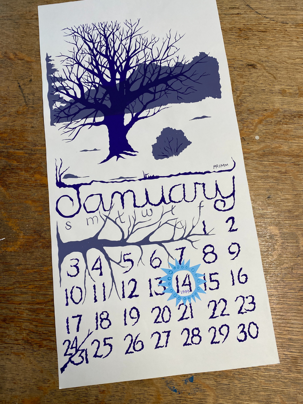 Hand Embellished Date for Dolphin Studio Archive Prints