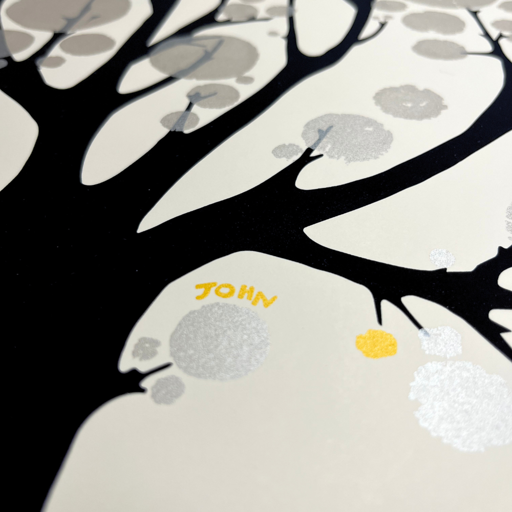Tree with Silver Circles - John ffrench Artwork Print 13” x 19”