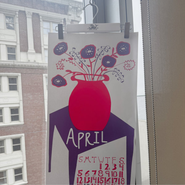 Dolphin Studio Calendar White Hanger with Clips