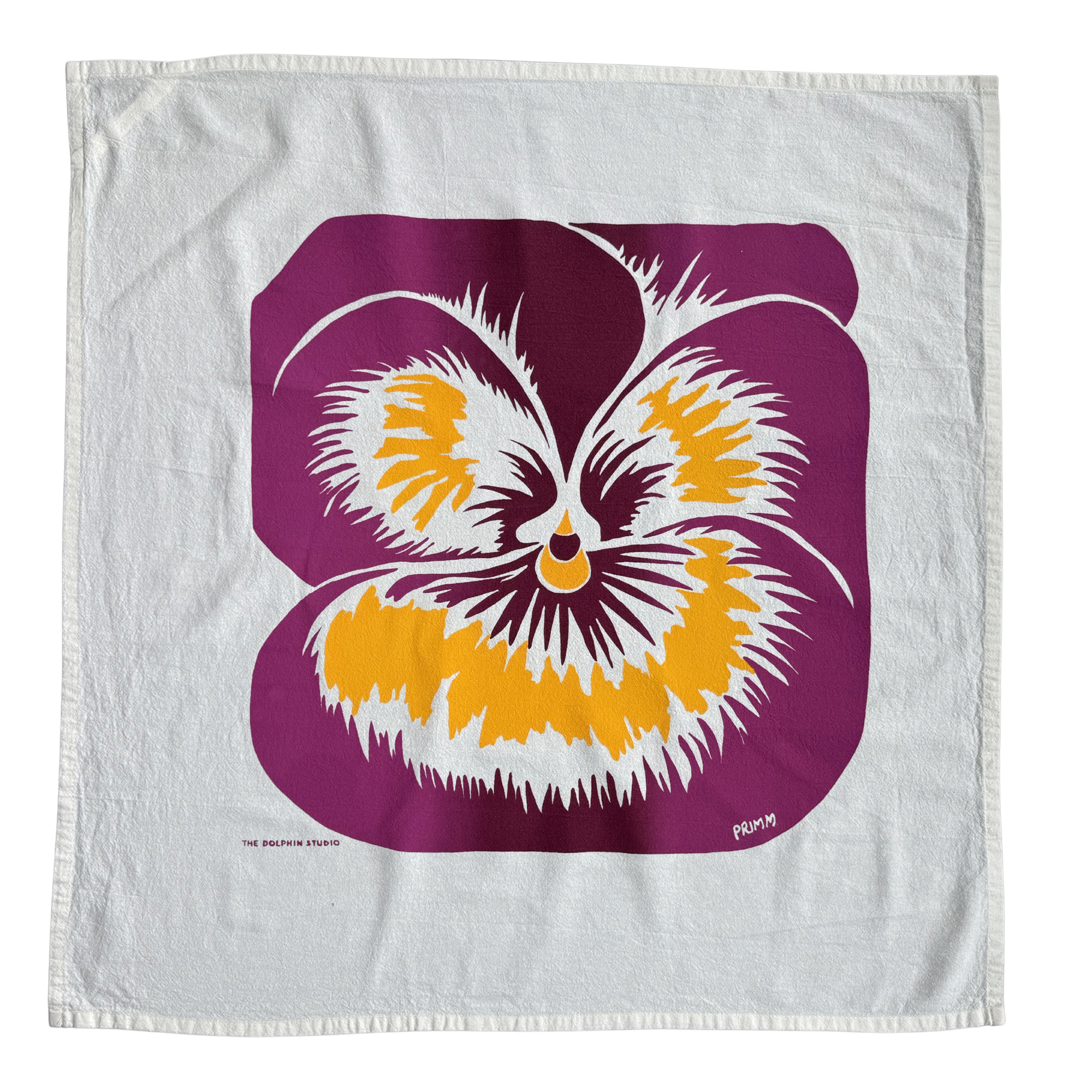 Pretty as a Pansy ~ Flour Sack Tea Towel