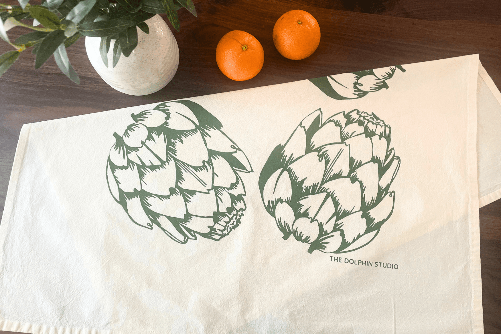 Tea Towel/Kitchen Towel/Dishcloth - Artichokes - The Dolphin Studio