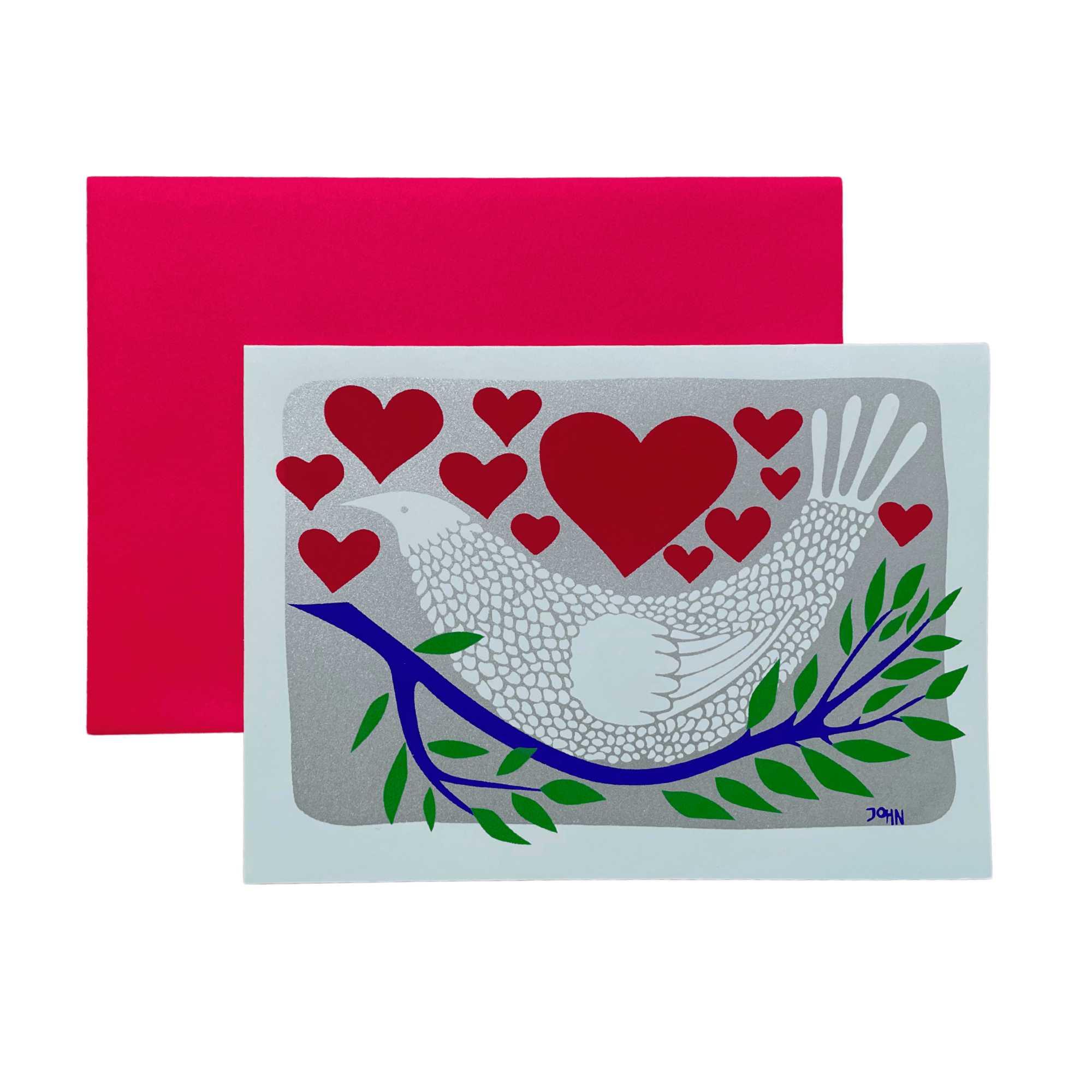 Silver Lovely Dove on a Branch - The Dolphin Studio