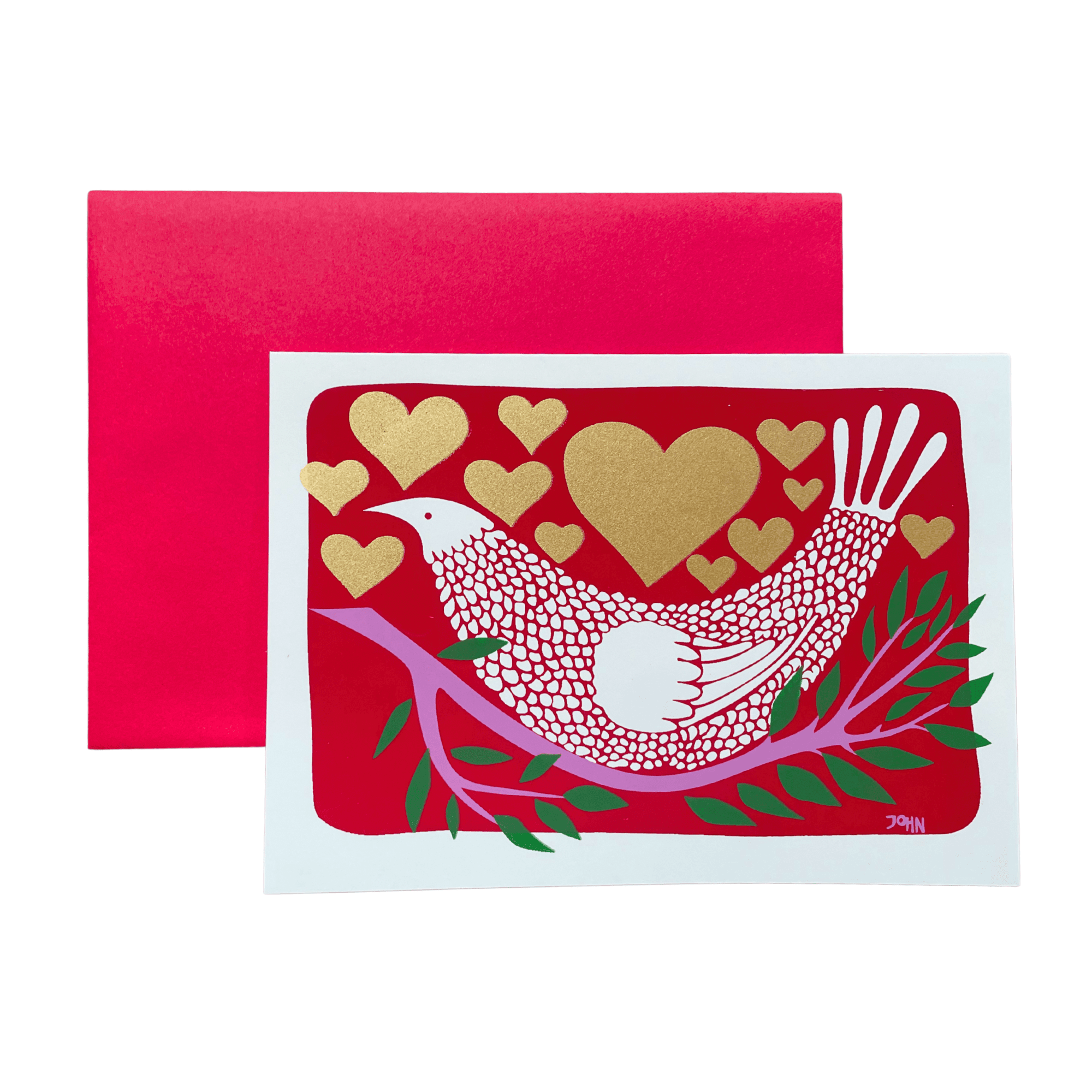 Red Lovely Dove on a Branch - The Dolphin Studio