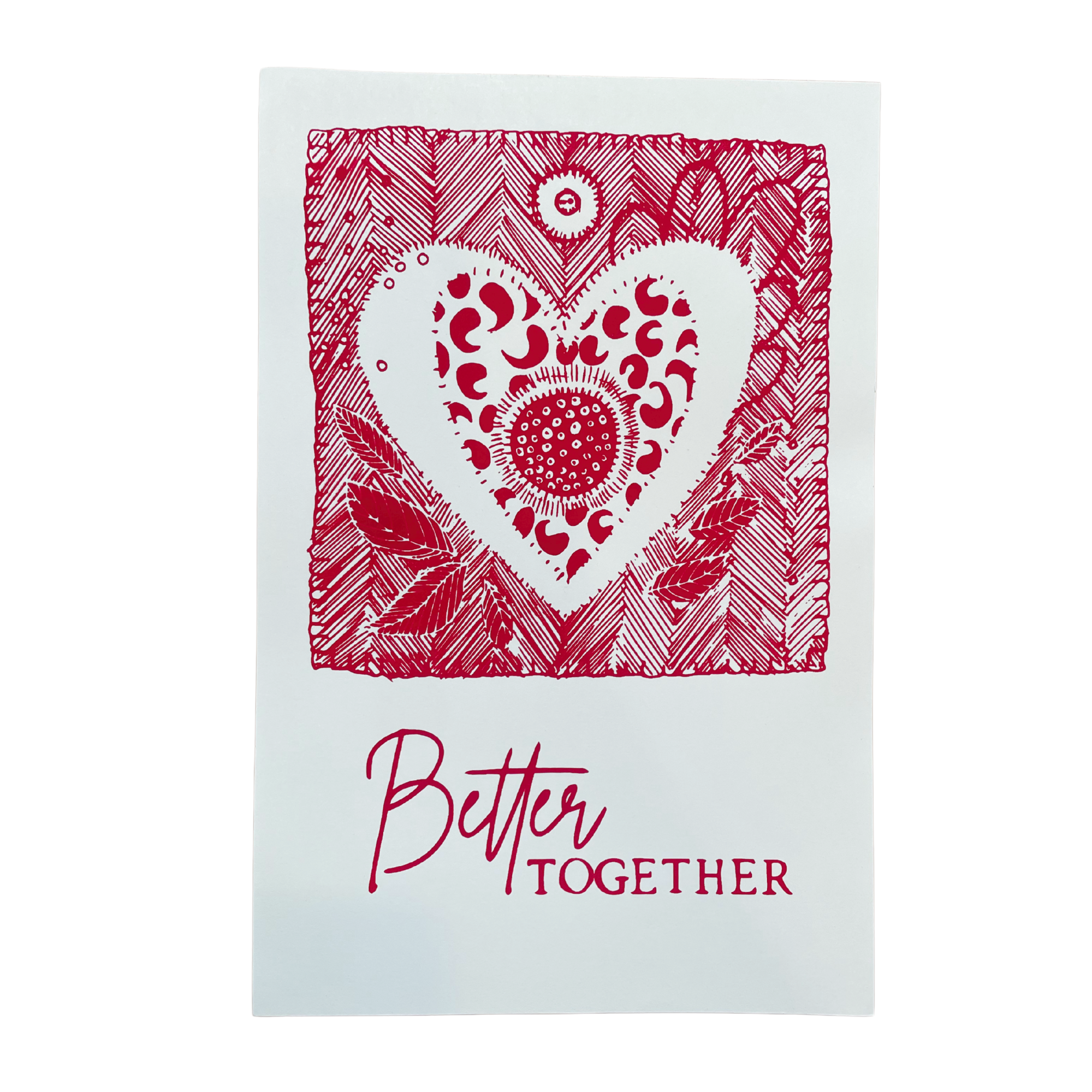 Better Together Print - framed in a Hanging Double Glass Frame (or unframed)