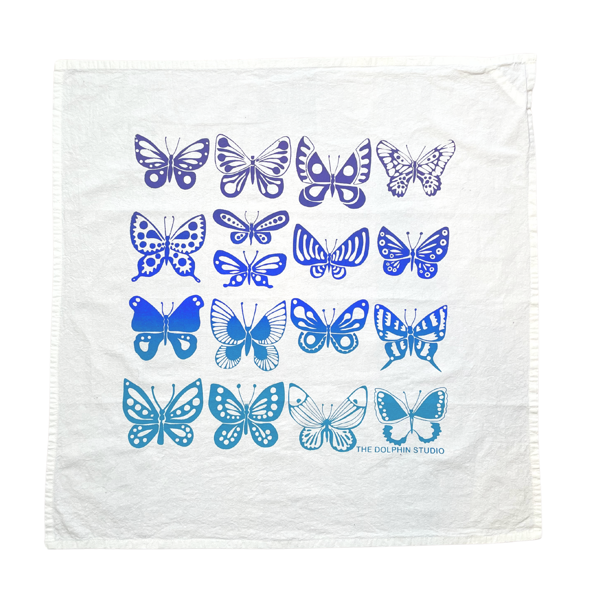 Tea Towel/Kitchen Towel/Dishcloth - Blue Butterflies