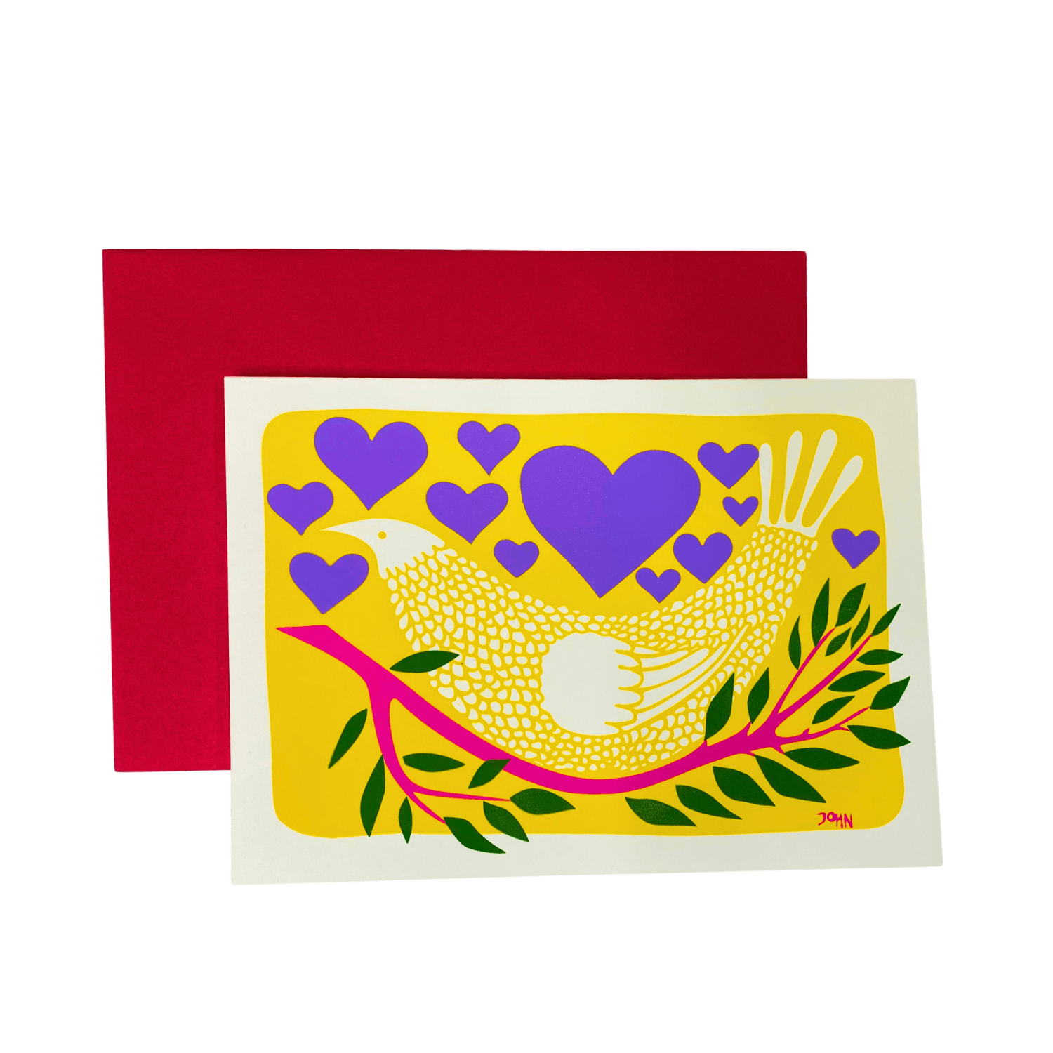 Yellow Lovely Dove on a Branch - The Dolphin Studio