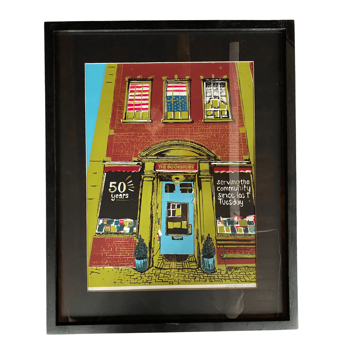 Framed Print - The Bookstore in Lenox - The Dolphin Studio