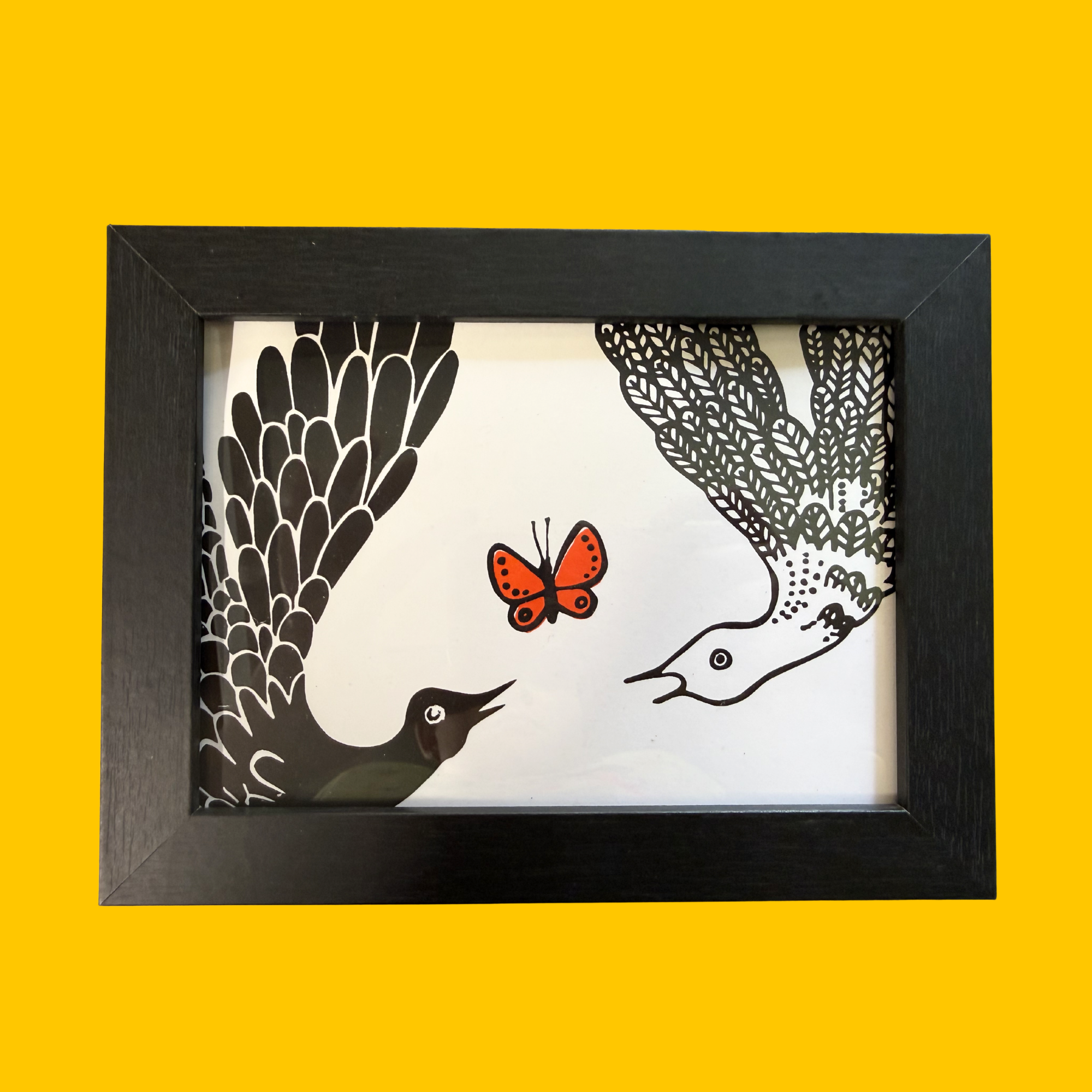 One-of-a-Kind Framed Bird Print by John ffrench
