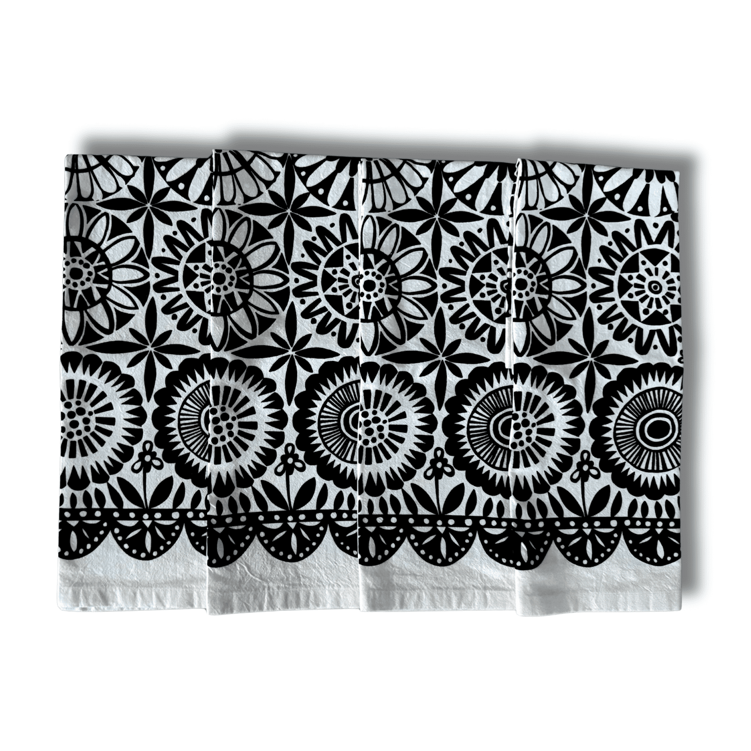 Jardín de Flores - Napkins - Set of 4 - black - The Dolphin Studio