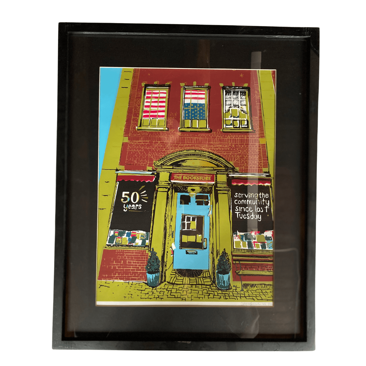 Framed Print - The Bookstore in Lenox - The Dolphin Studio
