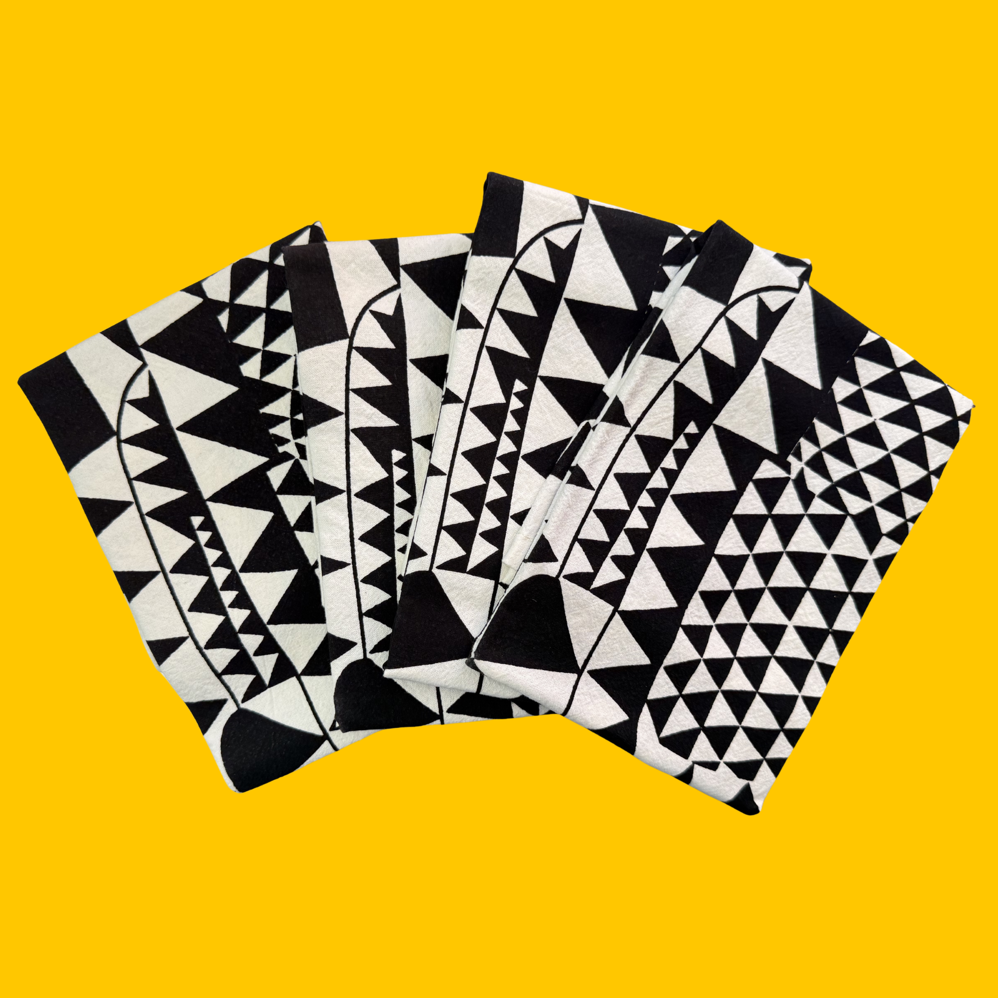 SALE: Triangle Brick Road - Napkins - Set of 4 - black