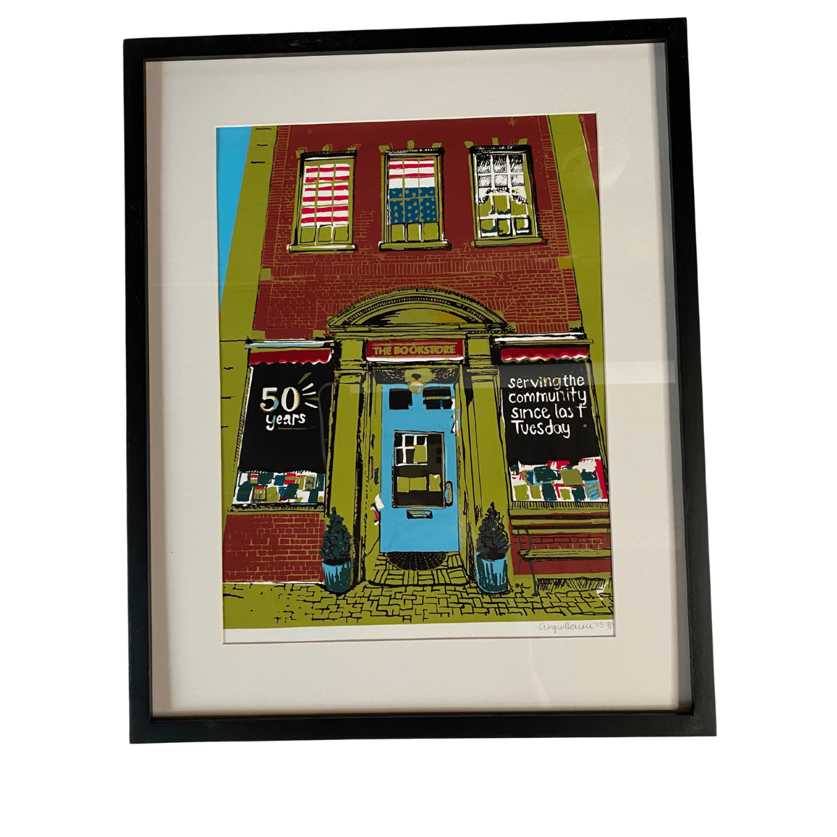 Framed Print - The Bookstore in Lenox - The Dolphin Studio