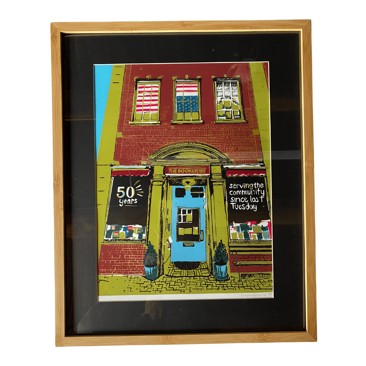 Framed Print - The Bookstore in Lenox - The Dolphin Studio