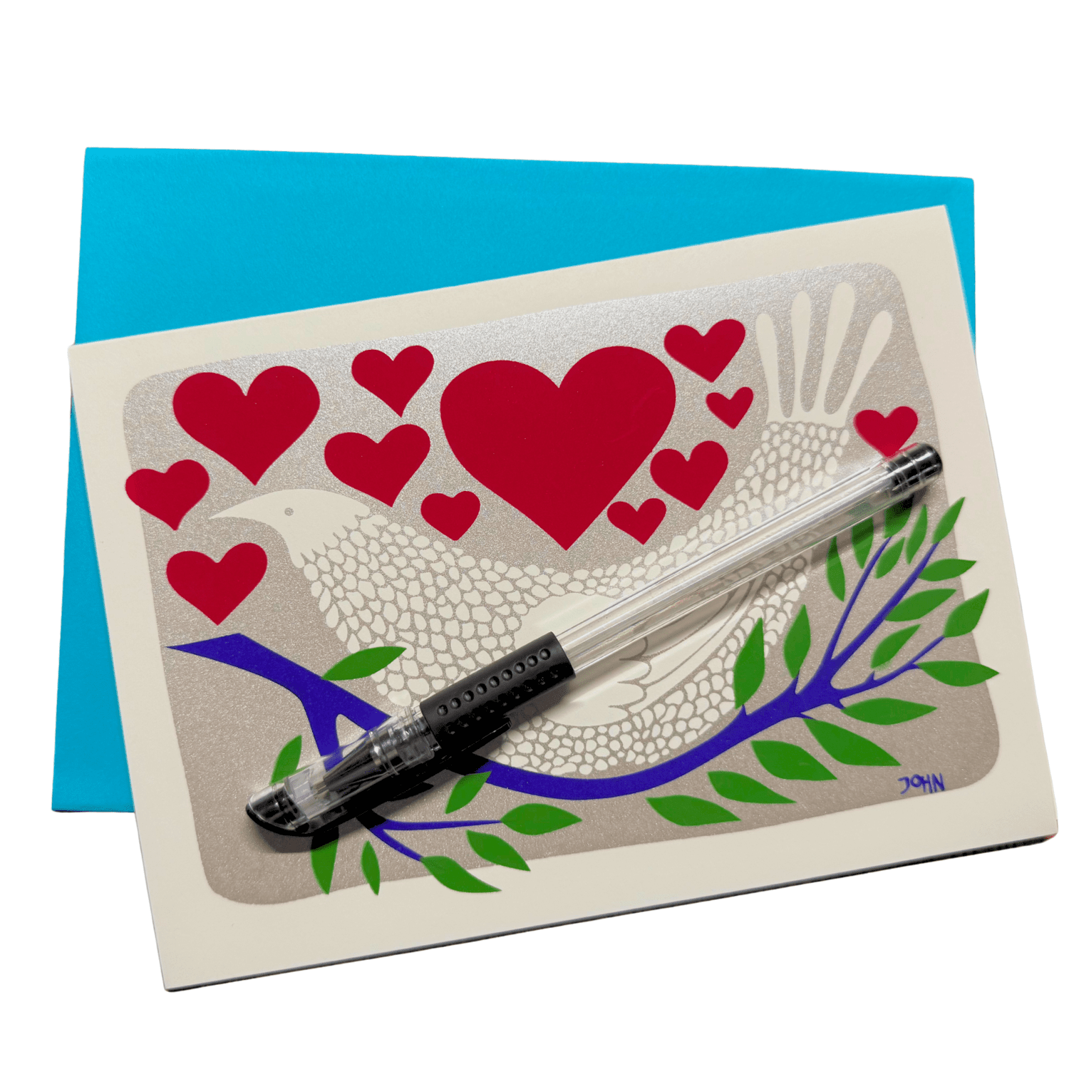 Hand Written - Screenprinted Gift Card Enclosure - The Dolphin Studio