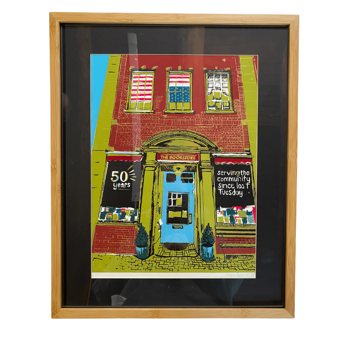 Framed Print - The Bookstore in Lenox - The Dolphin Studio