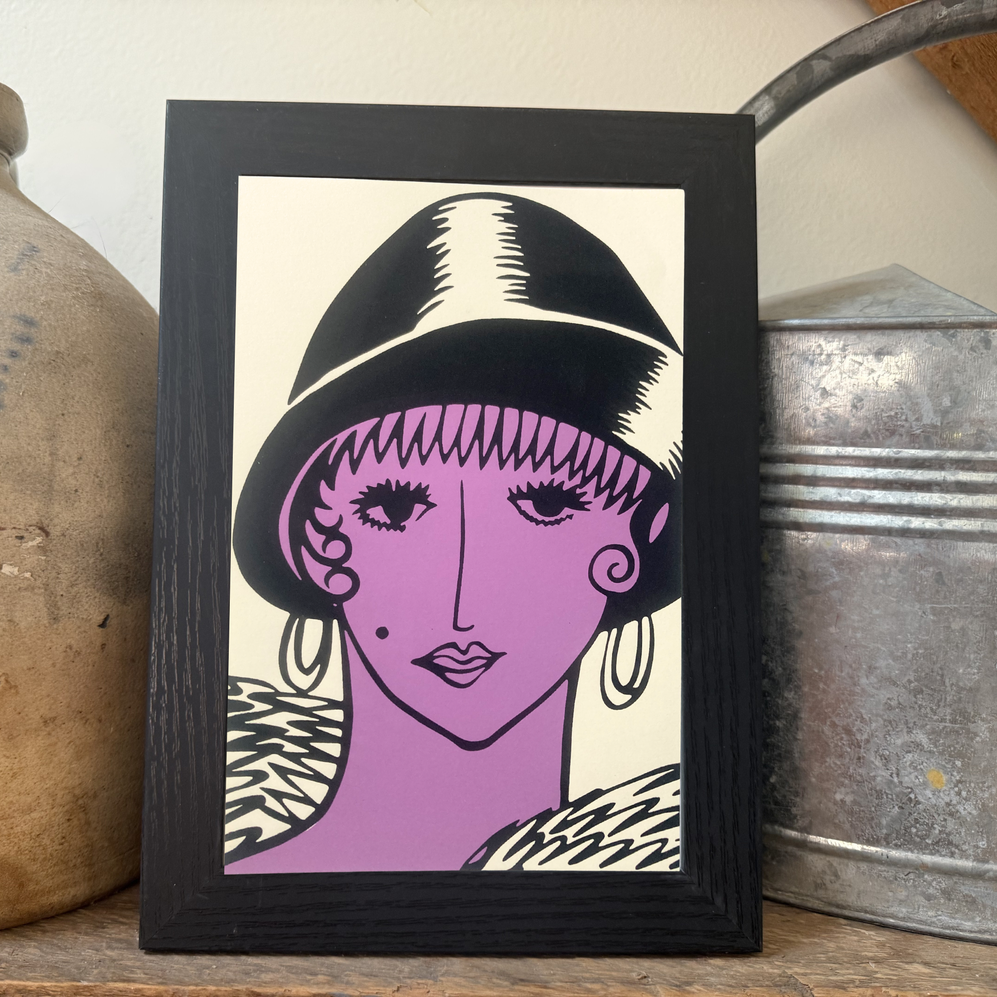 One-of-a-Kind Framed Purple Woman Print by Primm