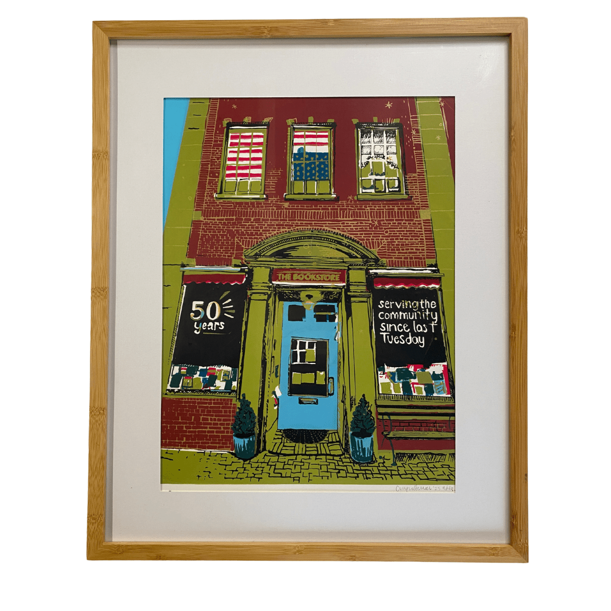 Framed Print - The Bookstore in Lenox - The Dolphin Studio
