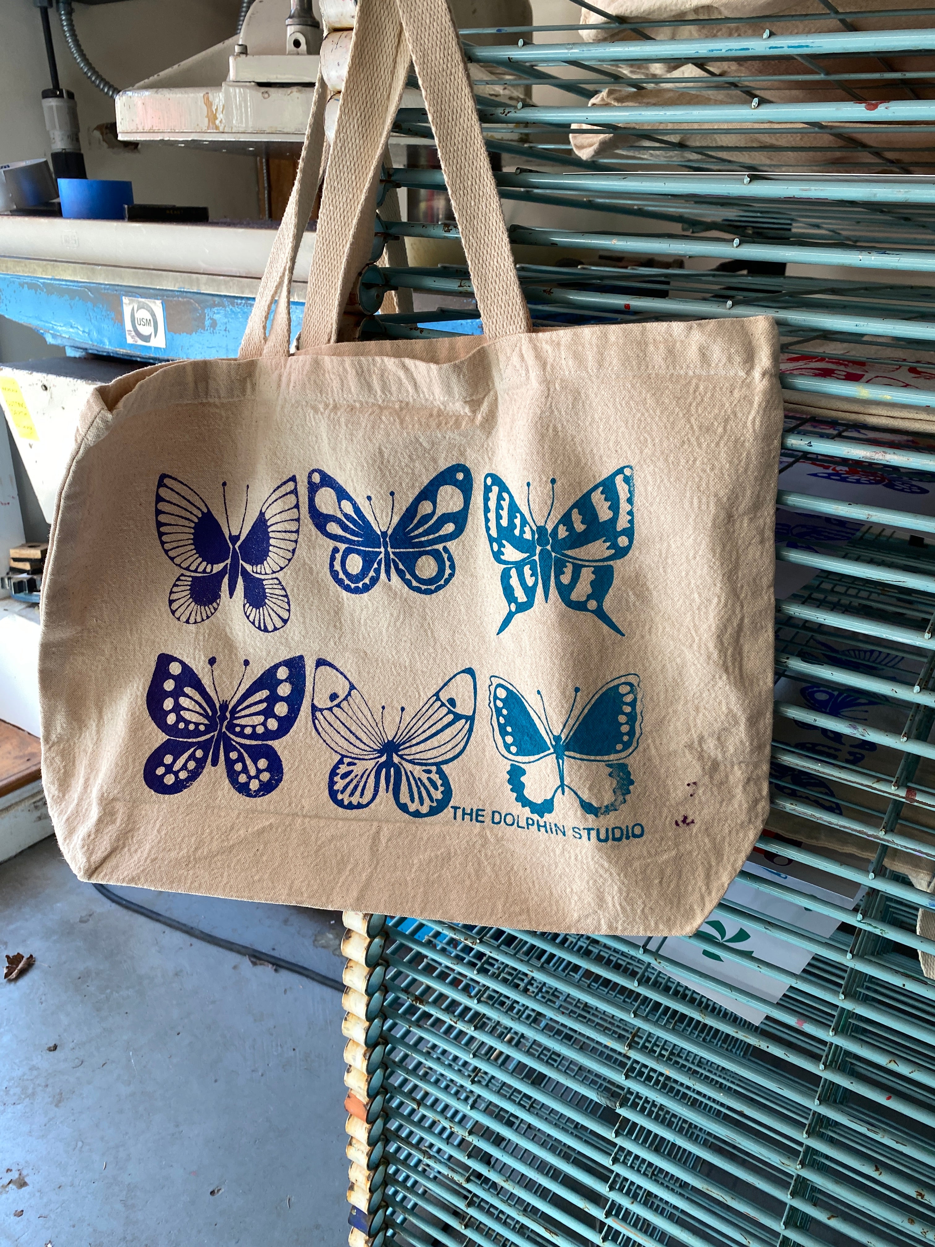 SALE - Large Tote Bag with Butterflies (seconds)
