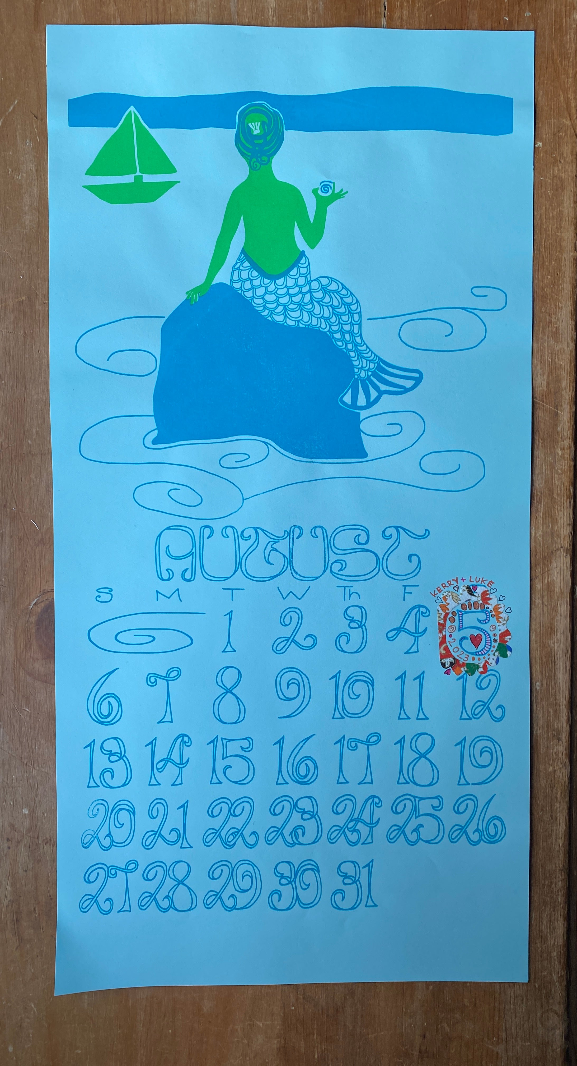 Hand Embellished Date for Dolphin Studio Archive Prints
