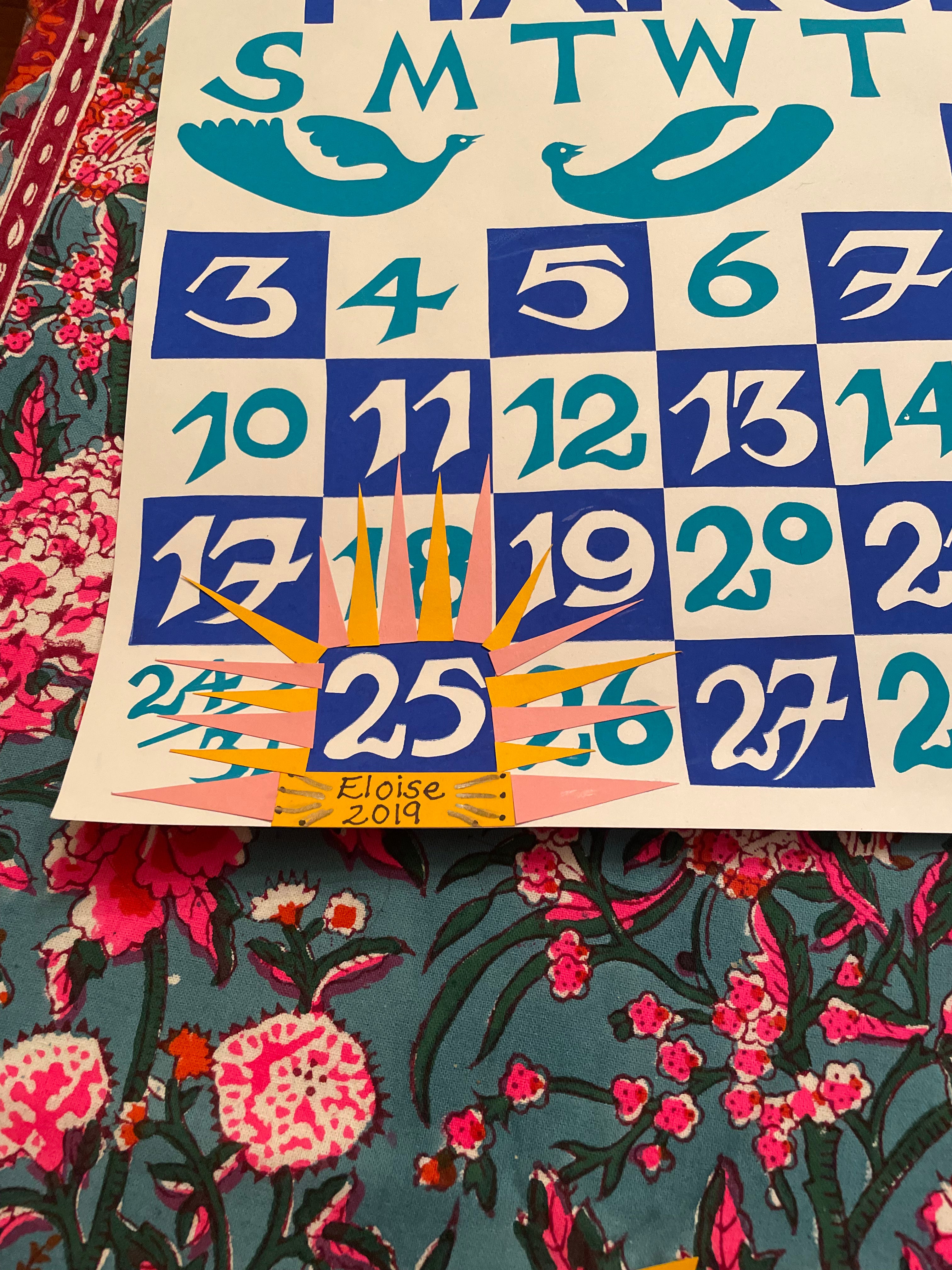 Hand Embellished Date for Dolphin Studio Archive Prints