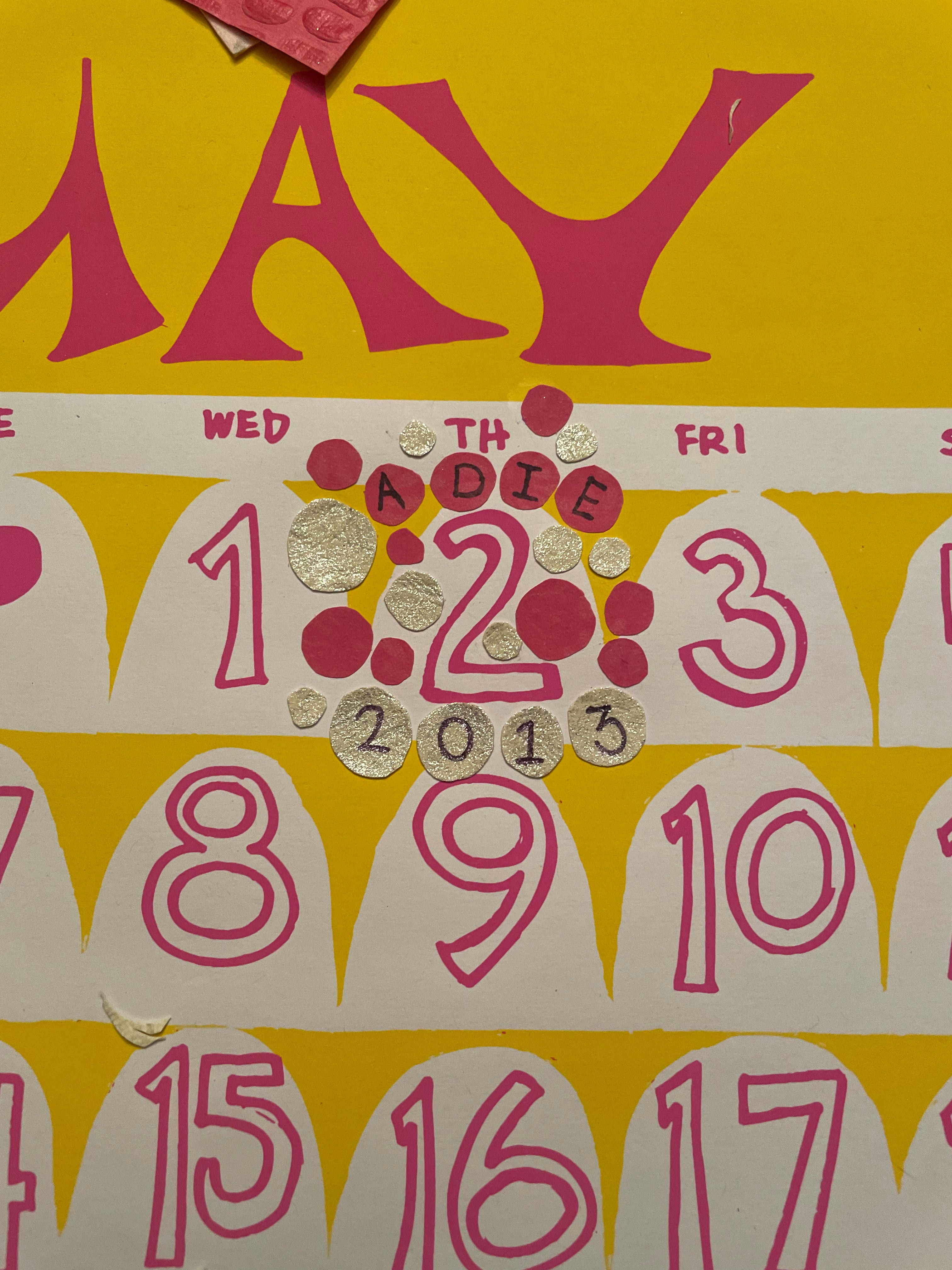 Hand Embellished Date for Dolphin Studio Archive Prints