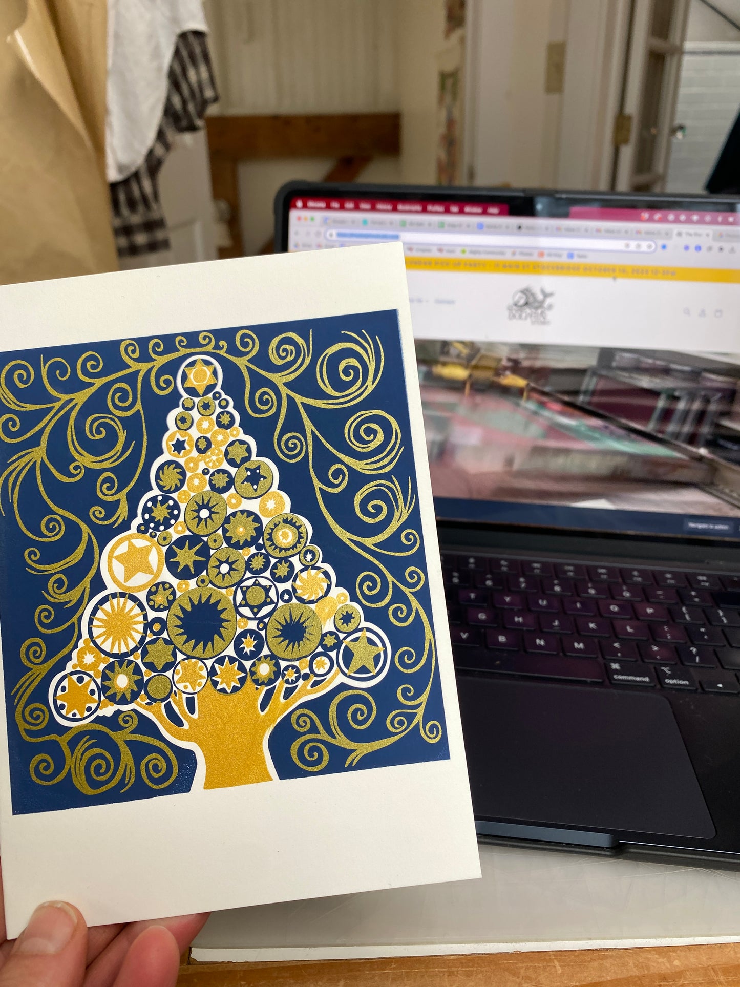 Tree Cards - With Hand Printed Message or Blank (Pack of 10)
