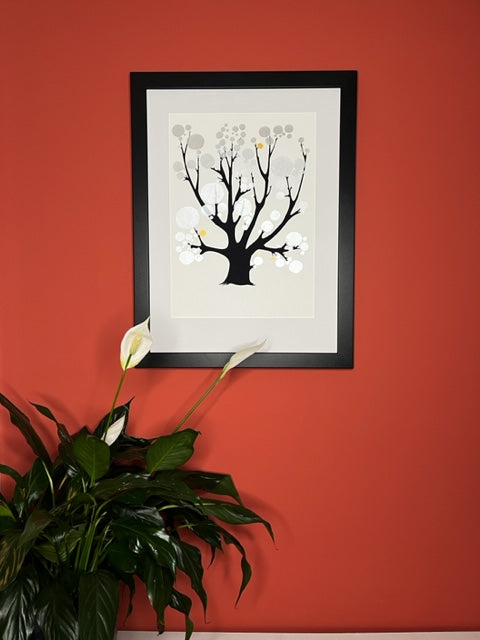 Tree with Silver Circles - John ffrench Artwork Print 13” x 19”