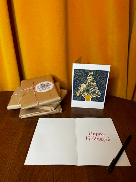 Tree Cards - With Hand Printed Message or Blank (Pack of 10)