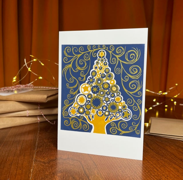 Tree Cards - With Hand Printed Message or Blank (Pack of 10)