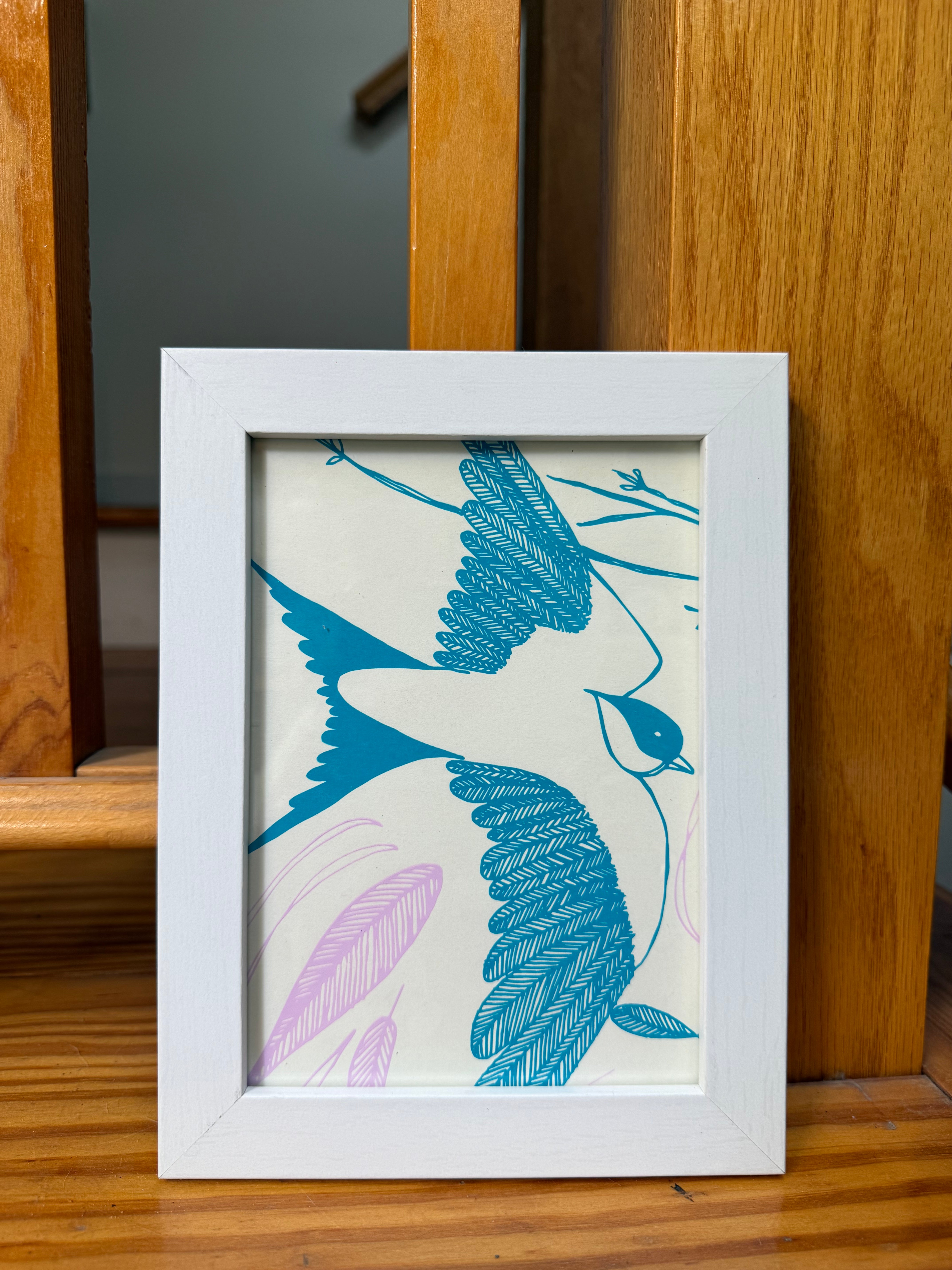 Framed Blue Bird - One of One Print