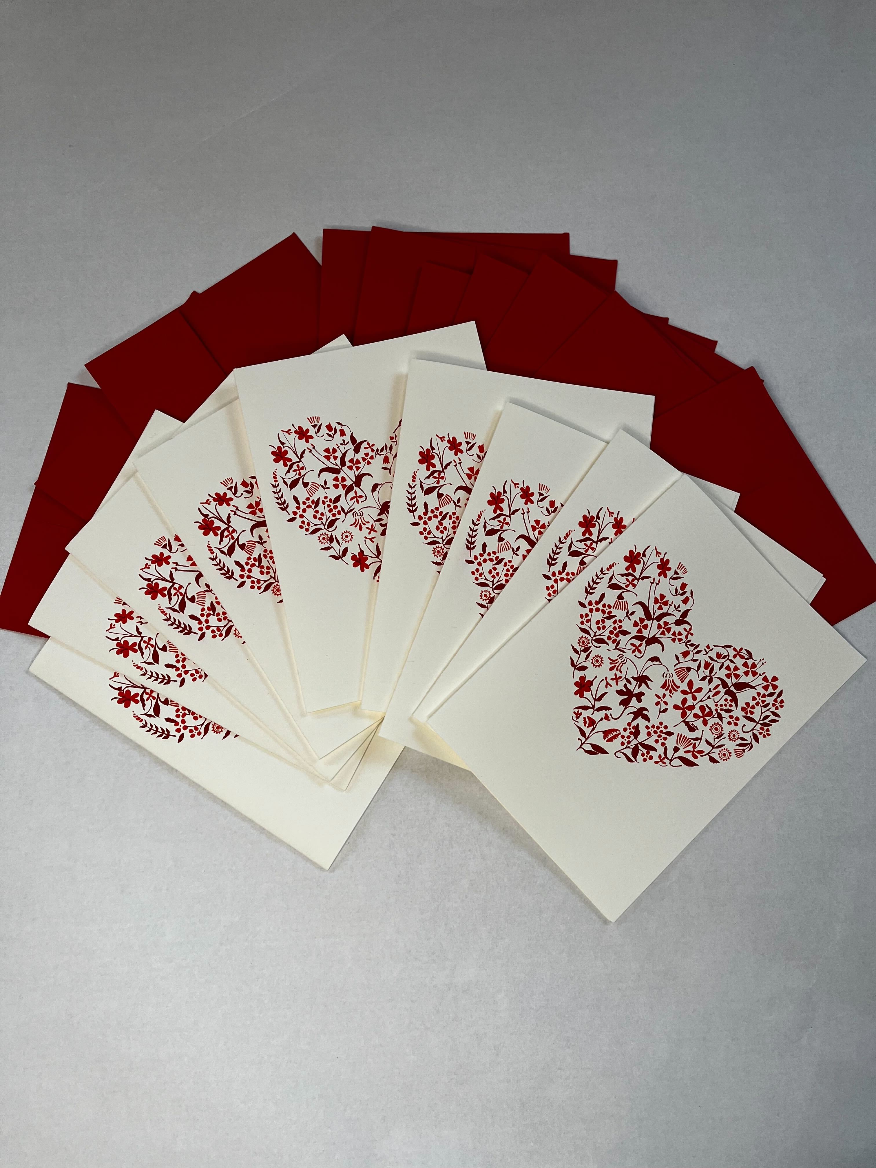 Greeting Cards - FLORAL HEARTS (Pack of 10)