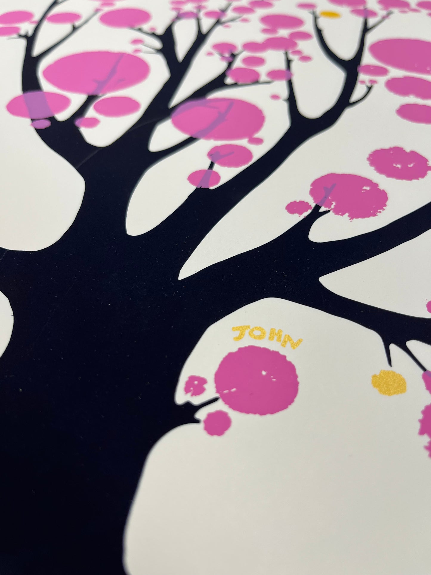 Tree with Pink Circles - John ffrench Artwork Print 13” x 19”
