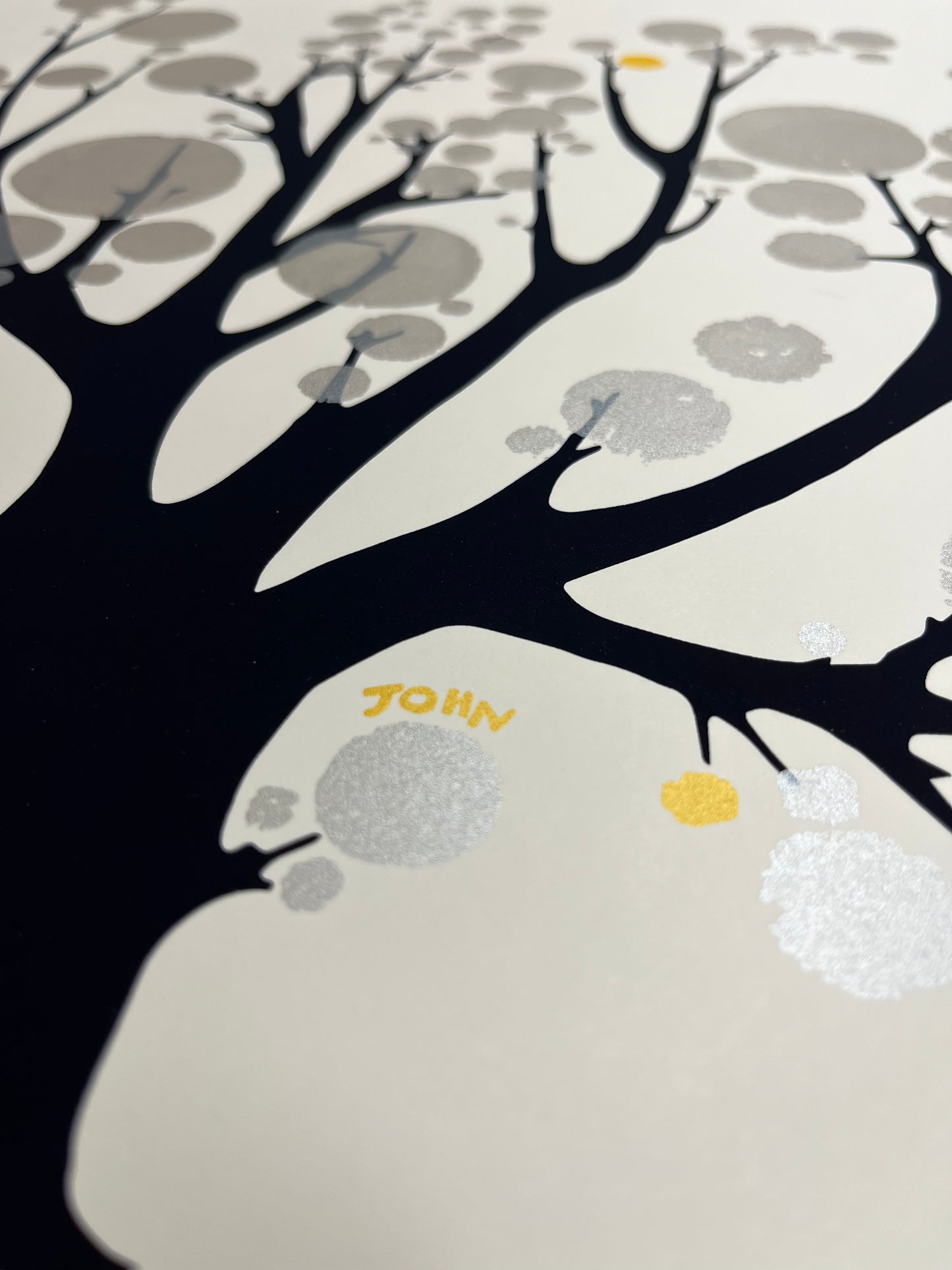 Tree with Silver Circles - John ffrench Artwork Print 13” x 19”