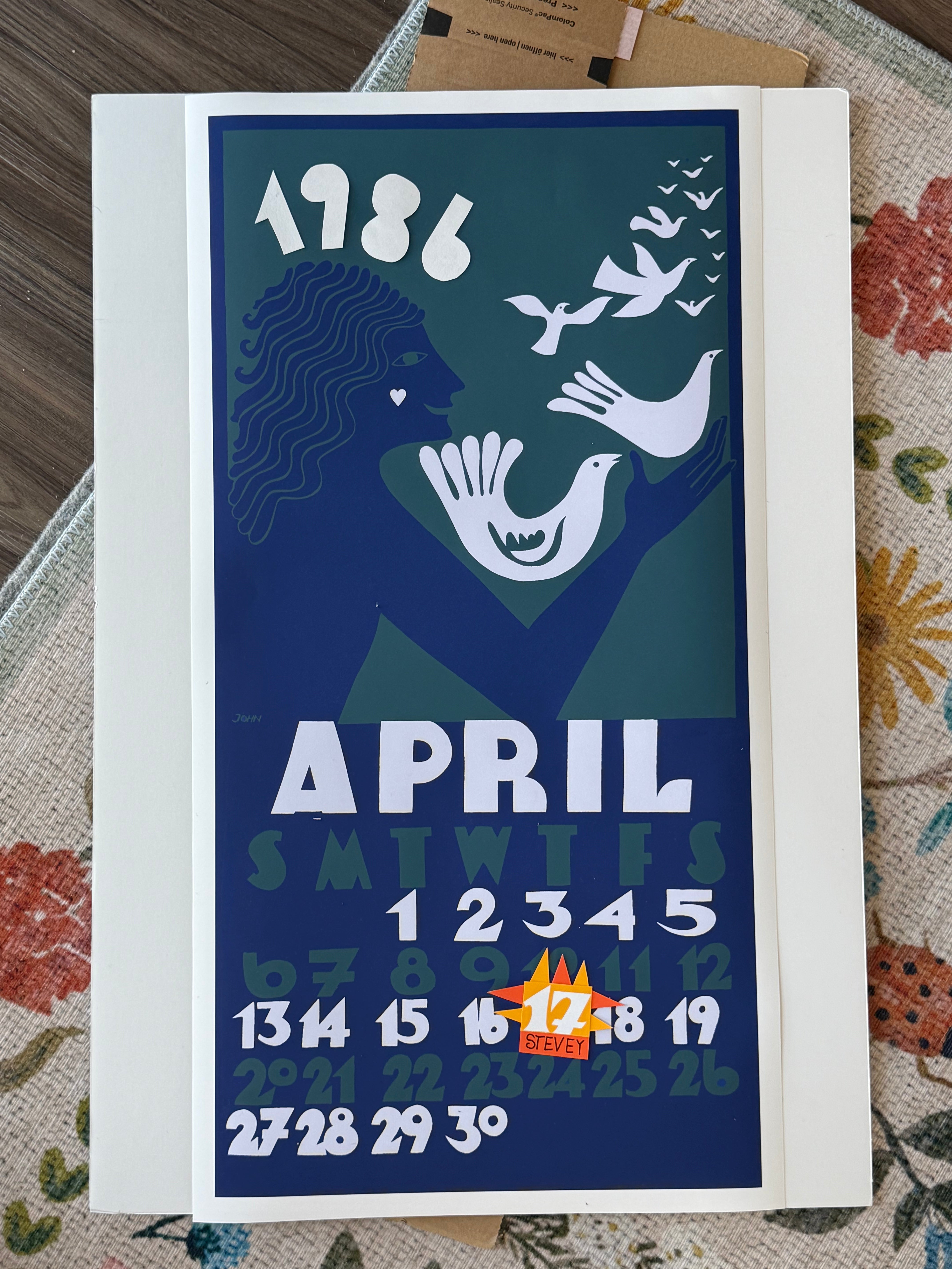 Hand Embellished Date for Dolphin Studio Archive Prints