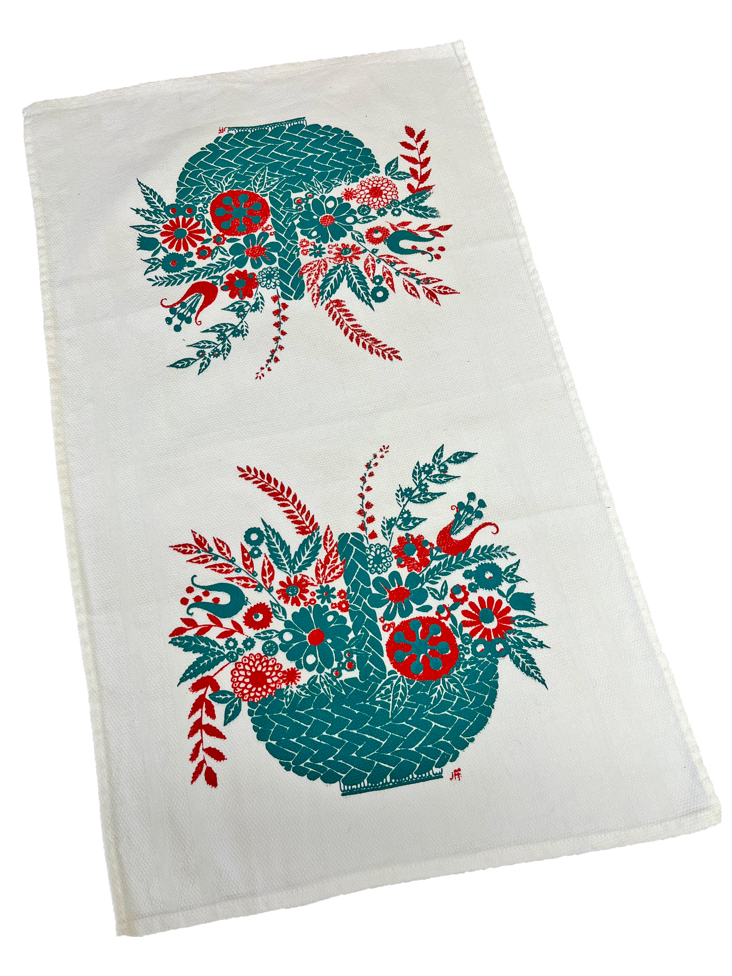Kitchen Towels - Flower Basket - John ffrench Design