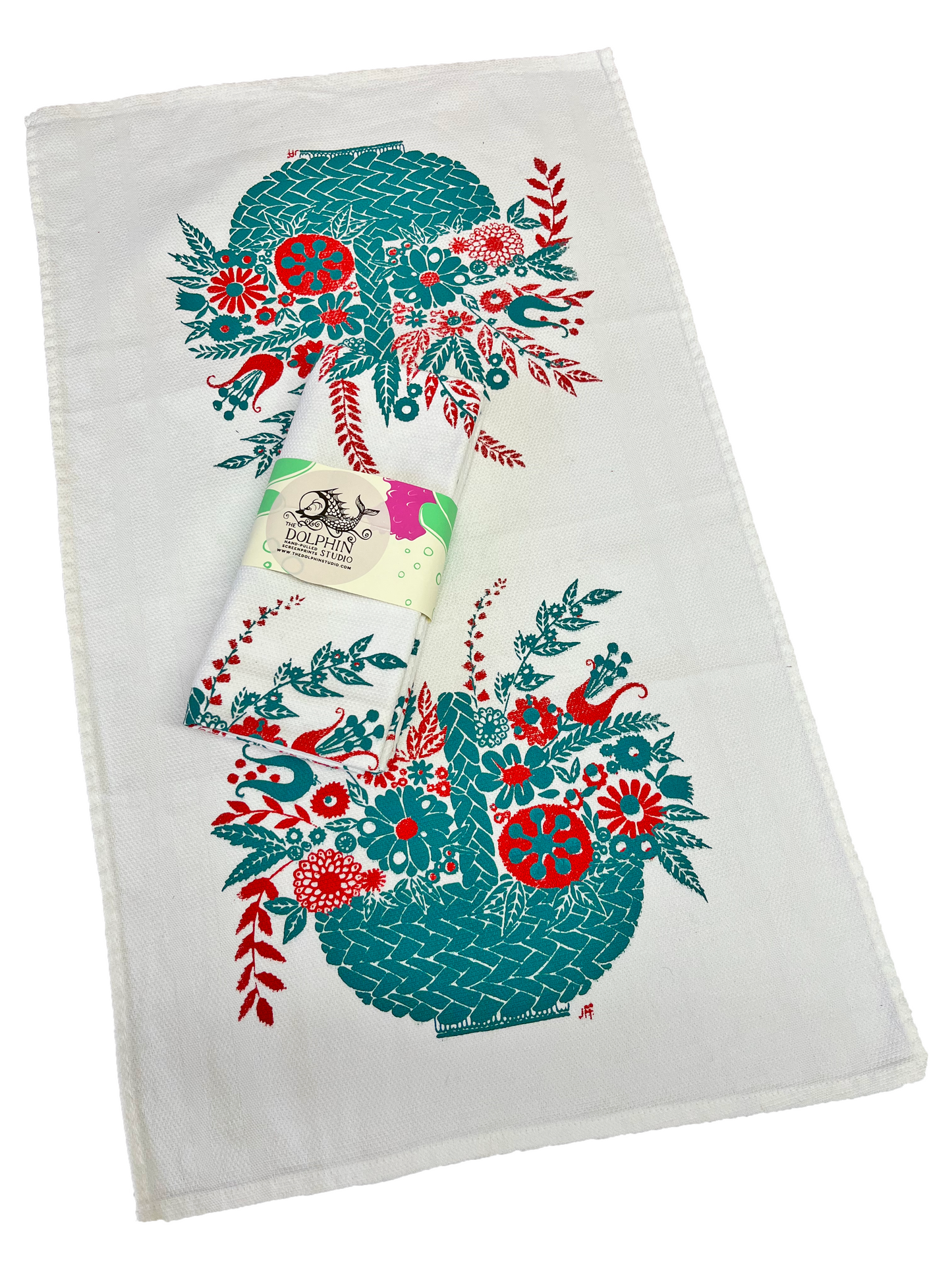 Kitchen Towels - Flower Basket - John ffrench Design