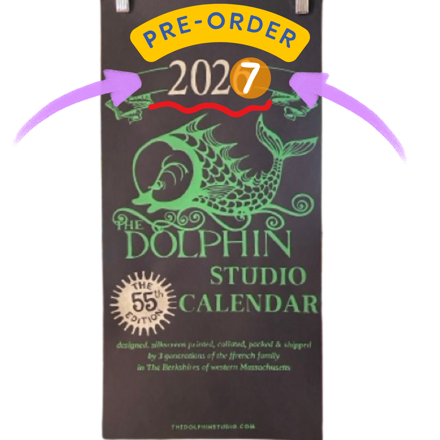 PRE-ORDER The 2027 Dolphin Studio Calendar - 56th Edition